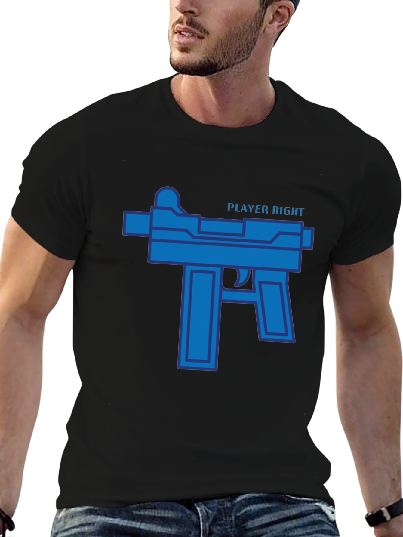Player Right Graphic Tee - Black Cotton T-Shirt