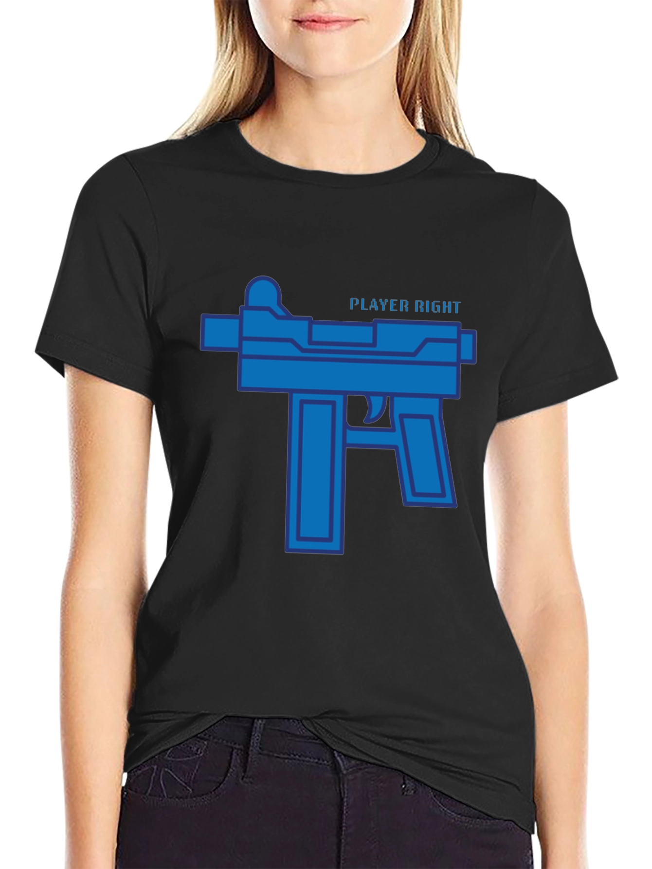 Player Right Graphic Tee - Black Cotton T-Shirt