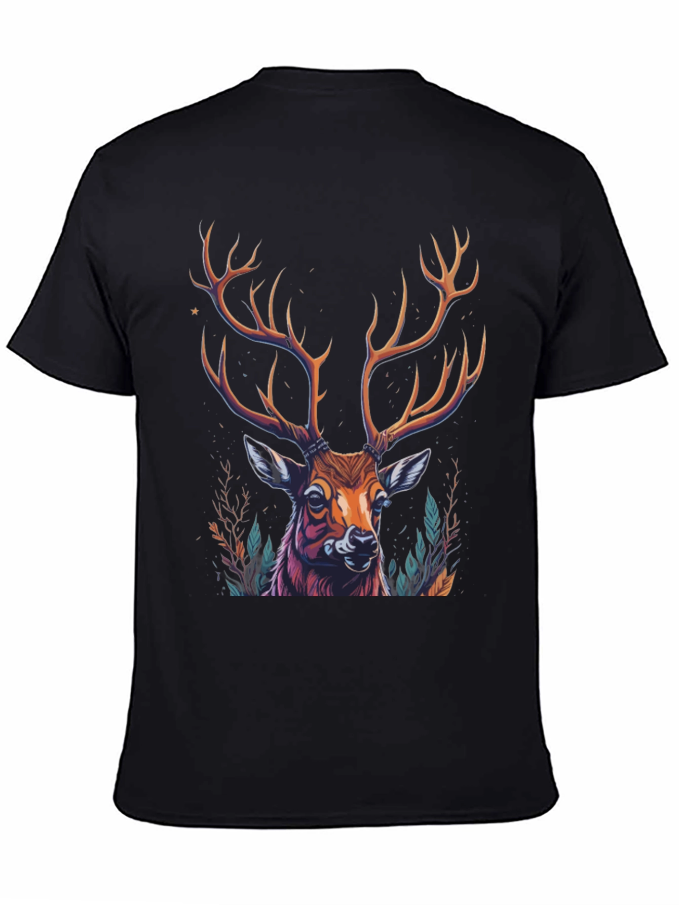 Majestic Deer Graphic Tee - Mens Black T-Shirt