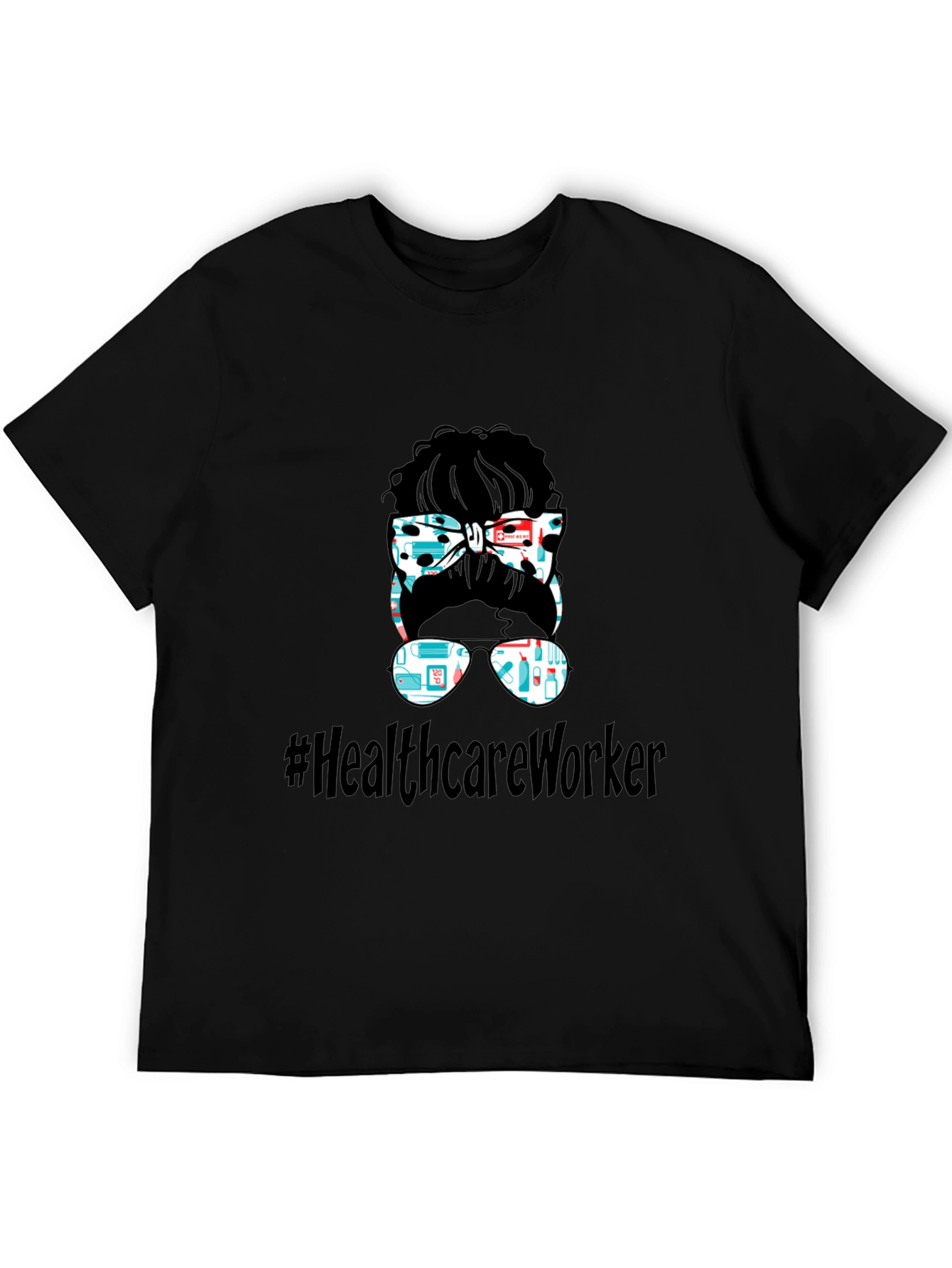 Healthcare Worker Messy Bun Graphic Tee
