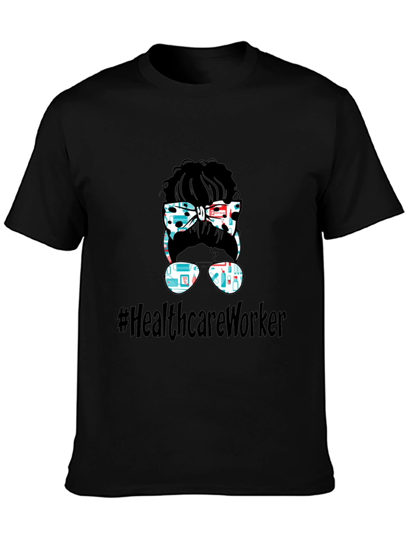 Healthcare Worker Messy Bun Graphic Tee