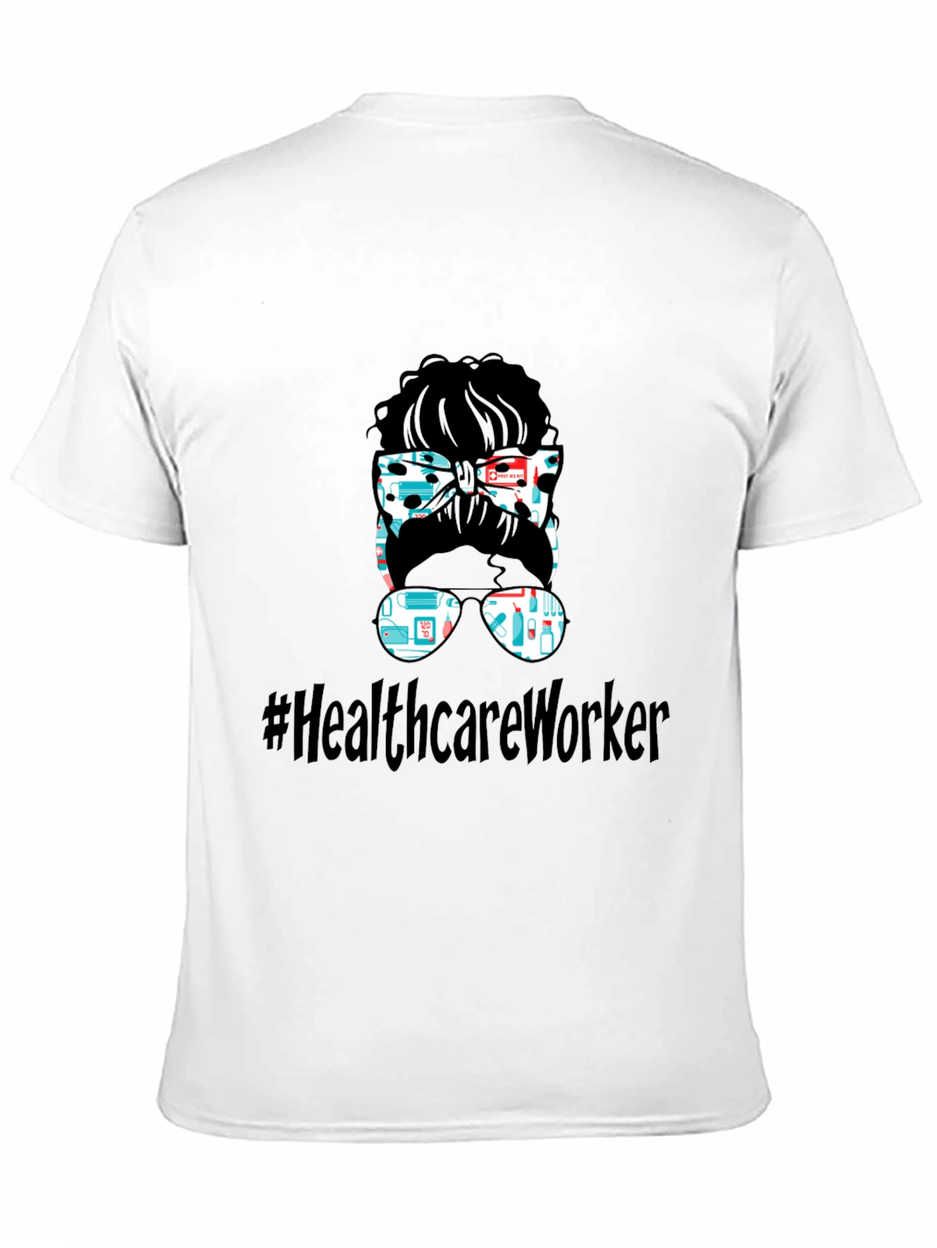 Healthcare Worker Messy Bun Graphic Tee