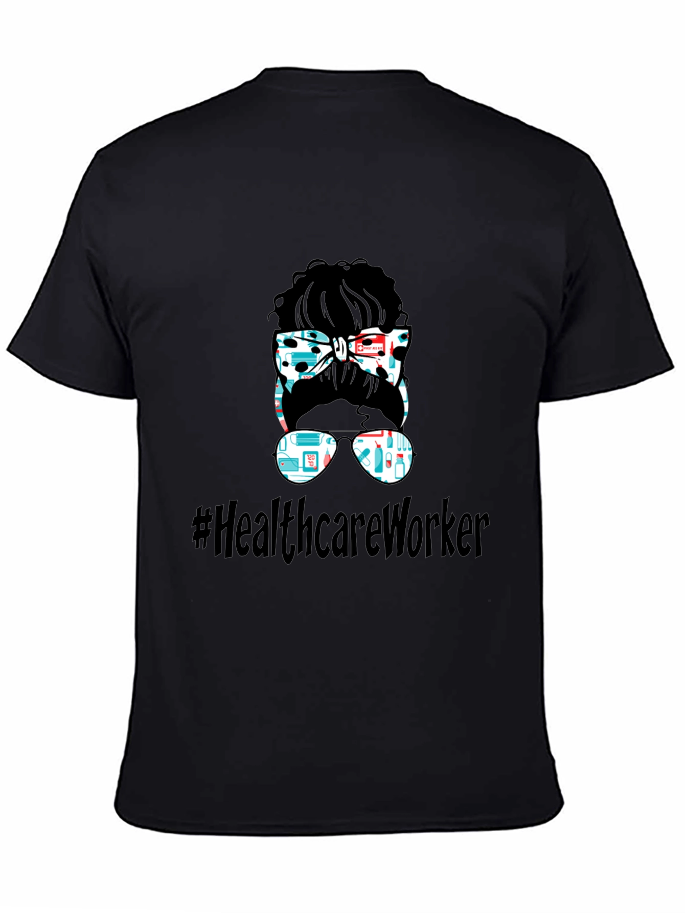 Healthcare Worker Messy Bun Graphic Tee