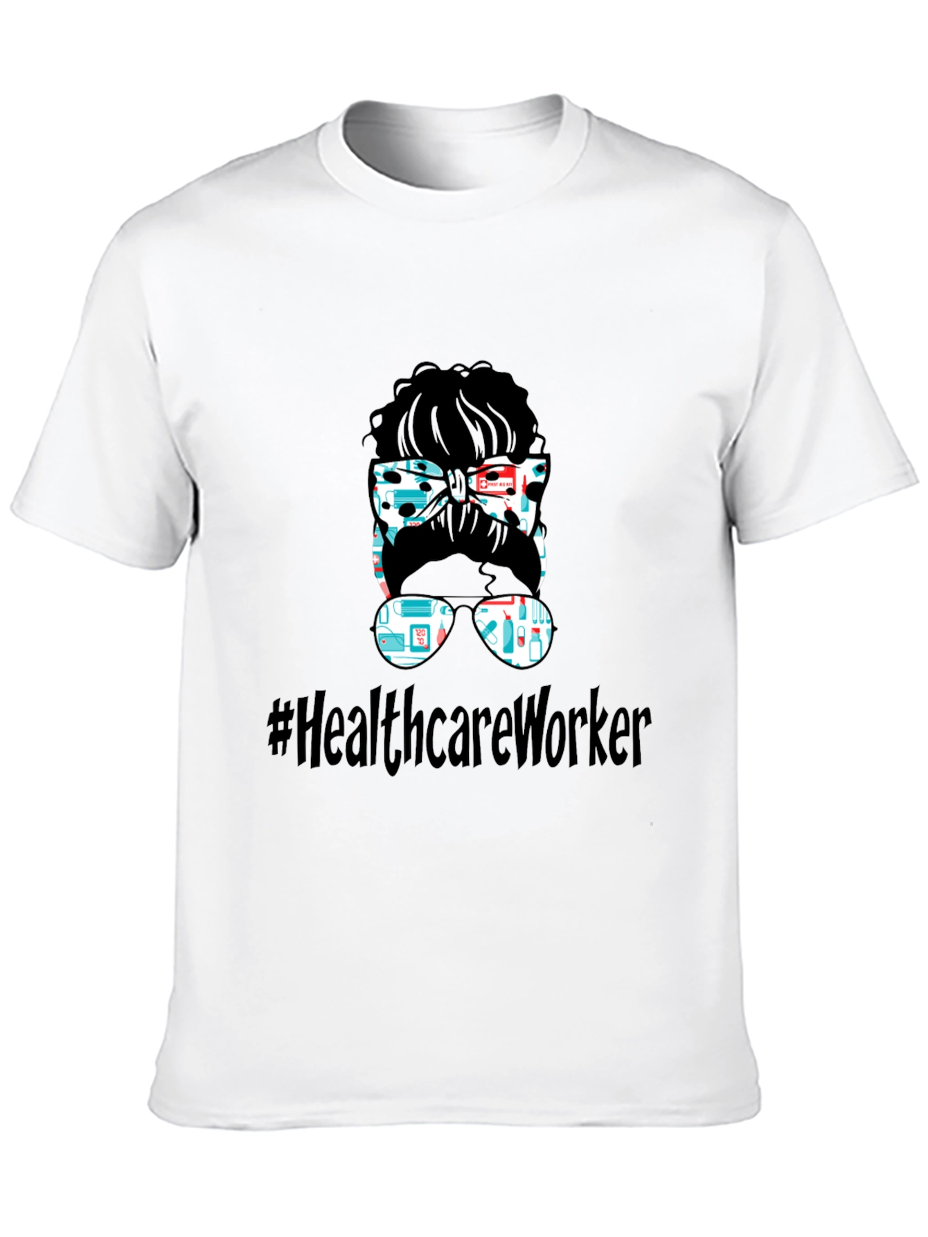 Healthcare Worker Messy Bun Graphic Tee