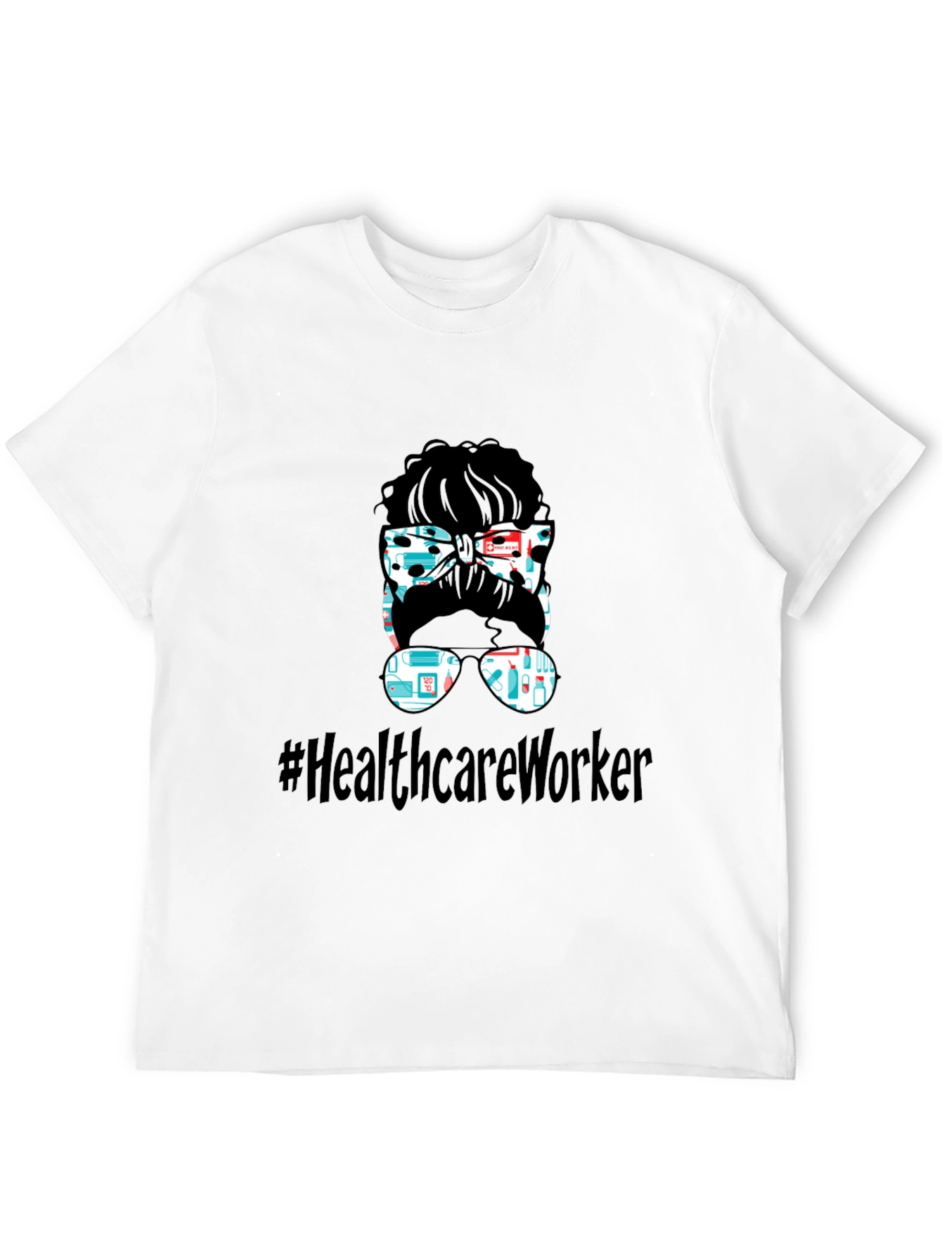 Healthcare Worker Messy Bun Graphic Tee