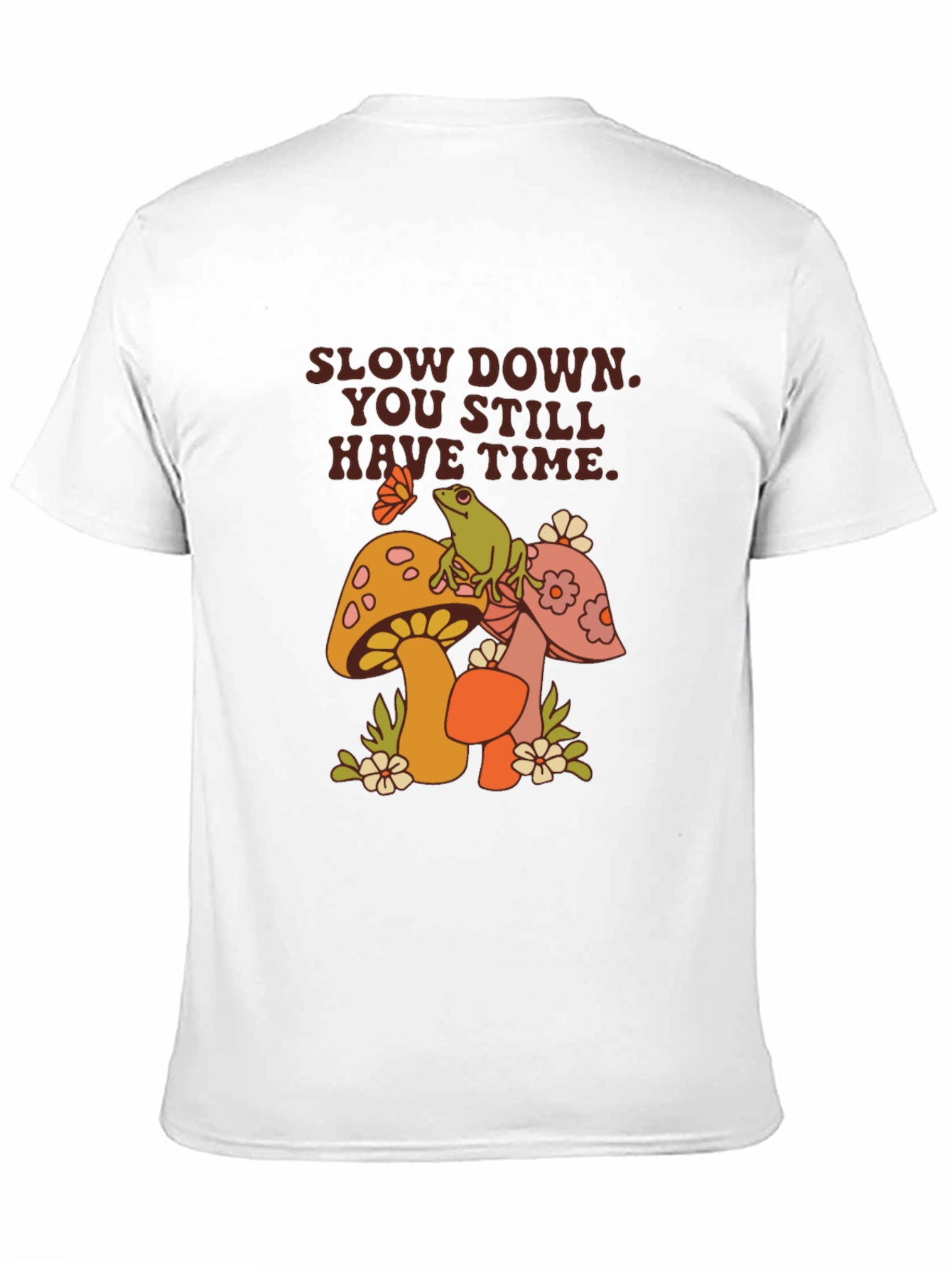 Relaxed Fit Graphic Tee - Slow Down Mushrooms