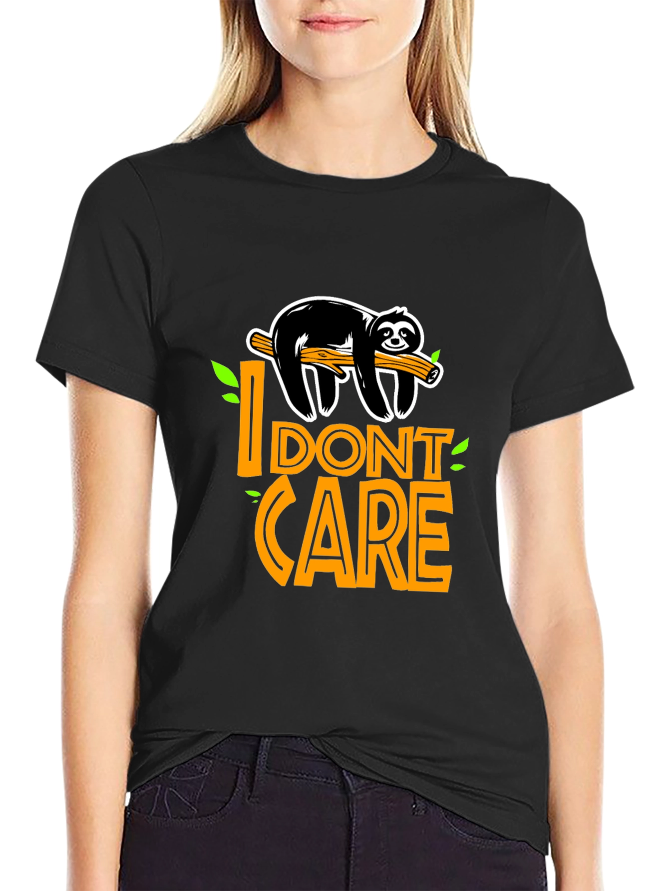 I Dont Care Sloth Graphic T-Shirt