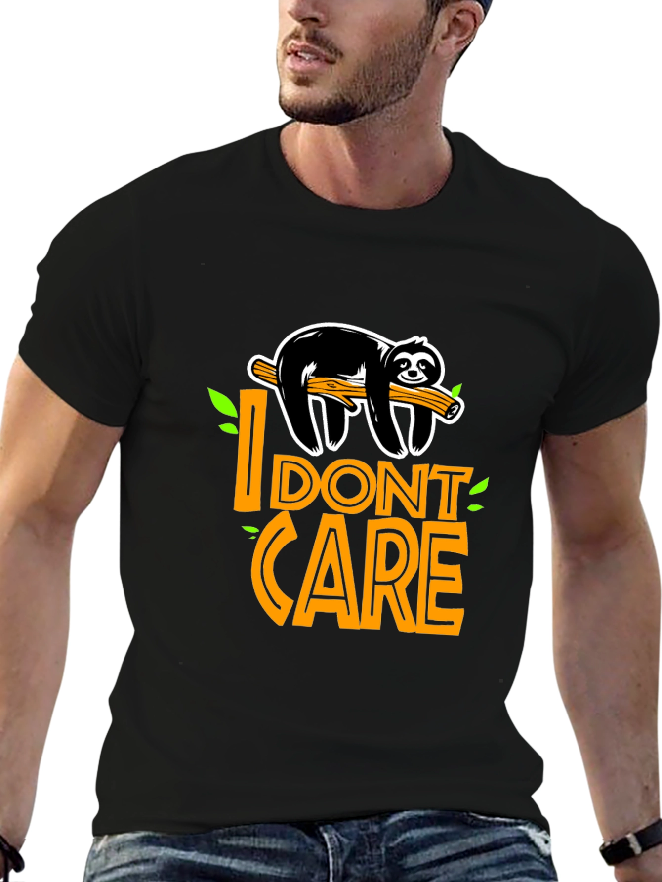 I Dont Care Sloth Graphic T-Shirt