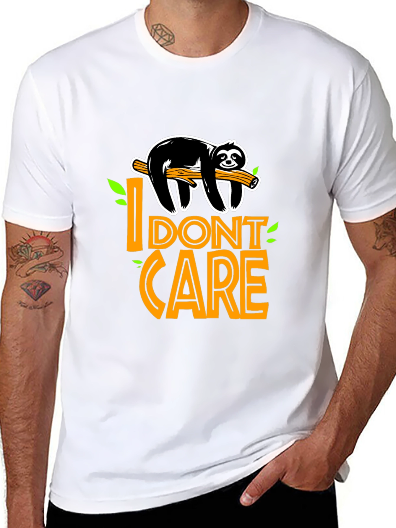 I Dont Care Sloth Graphic T-Shirt