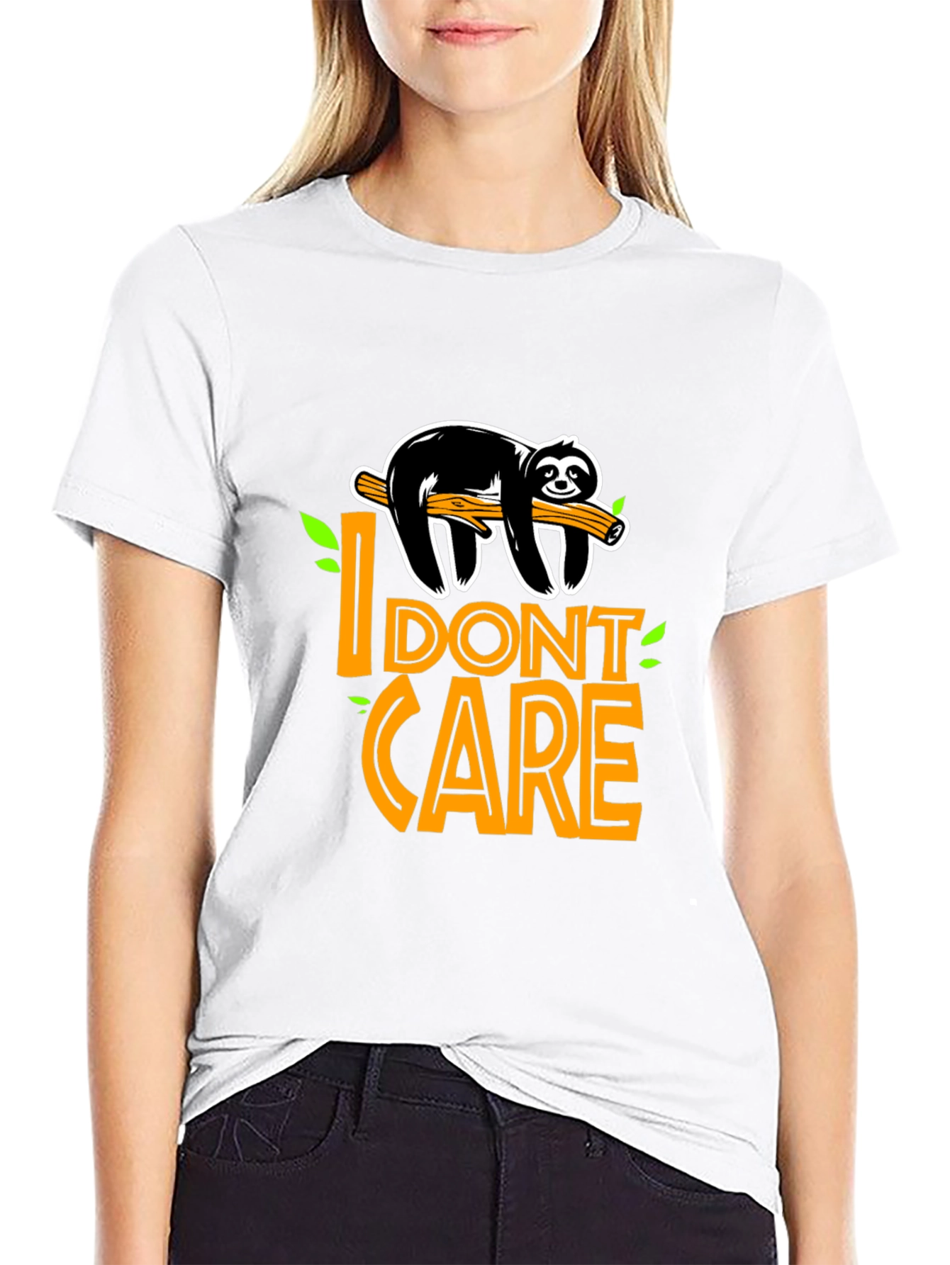I Dont Care Sloth Graphic T-Shirt