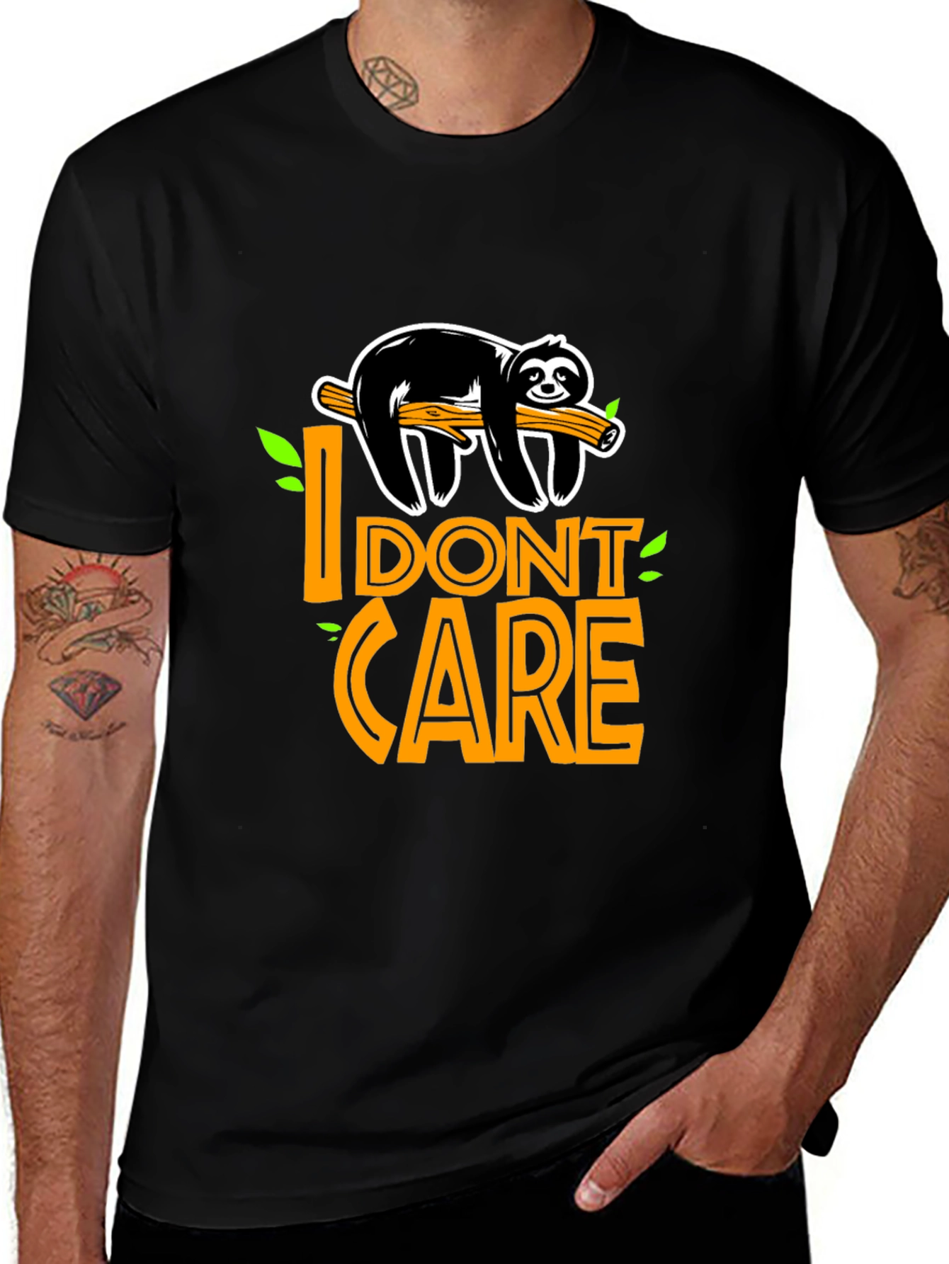 I Dont Care Sloth Graphic T-Shirt