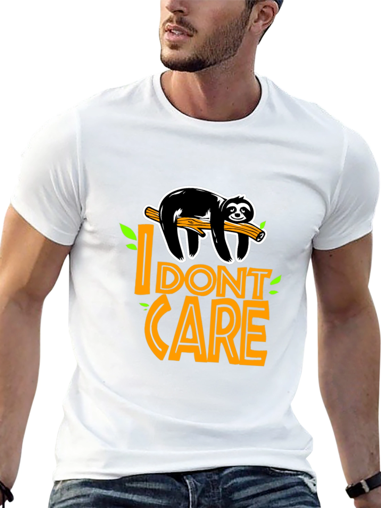 I Dont Care Sloth Graphic T-Shirt