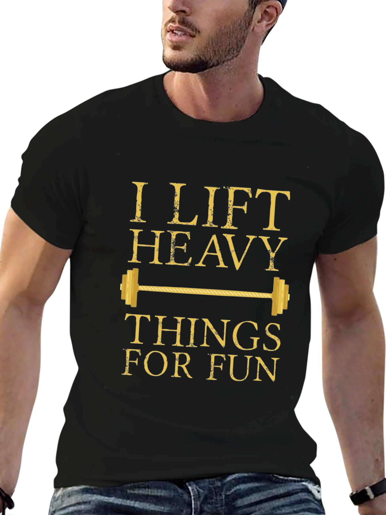 I Lift Heavy Things For Fun Black T-Shirt