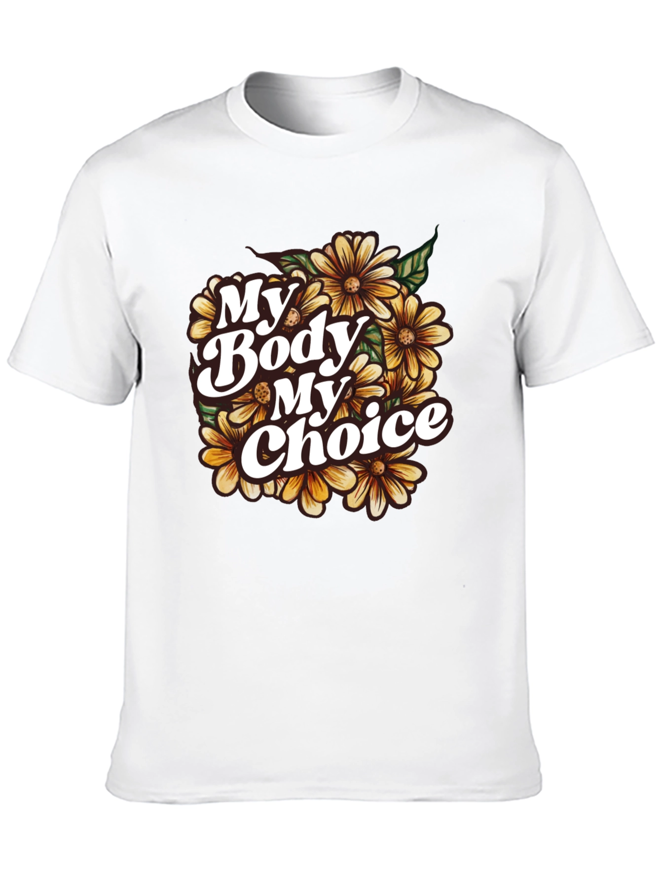 My Body My Choice Floral T-Shirt - Black