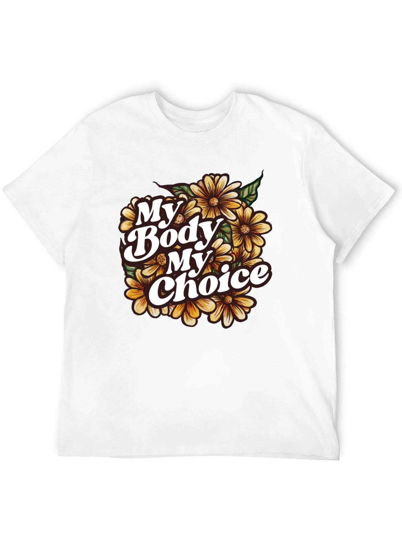 My Body My Choice Floral T-Shirt - Black