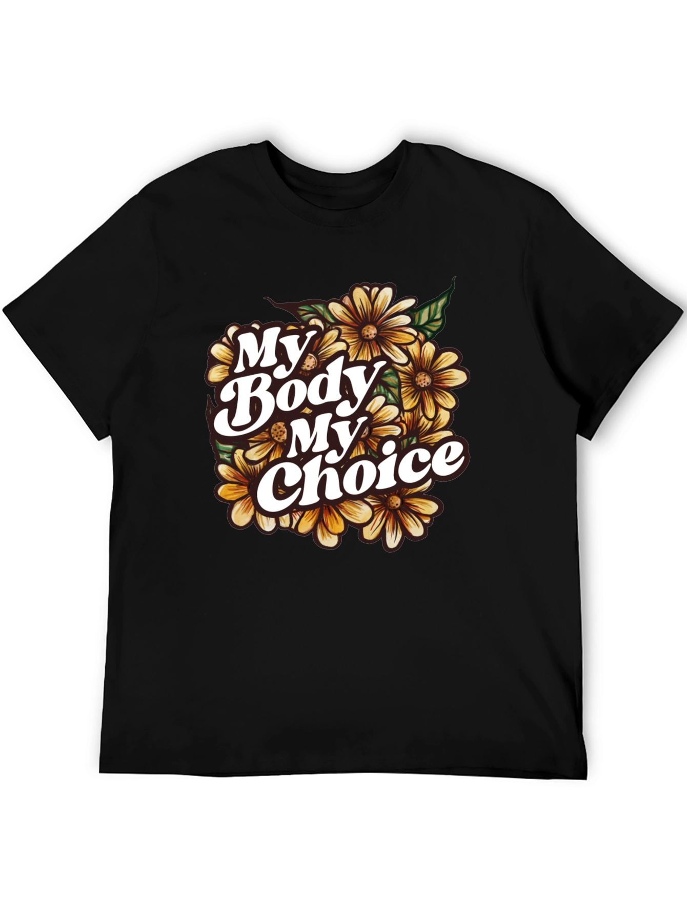 My Body My Choice Floral T-Shirt - Black