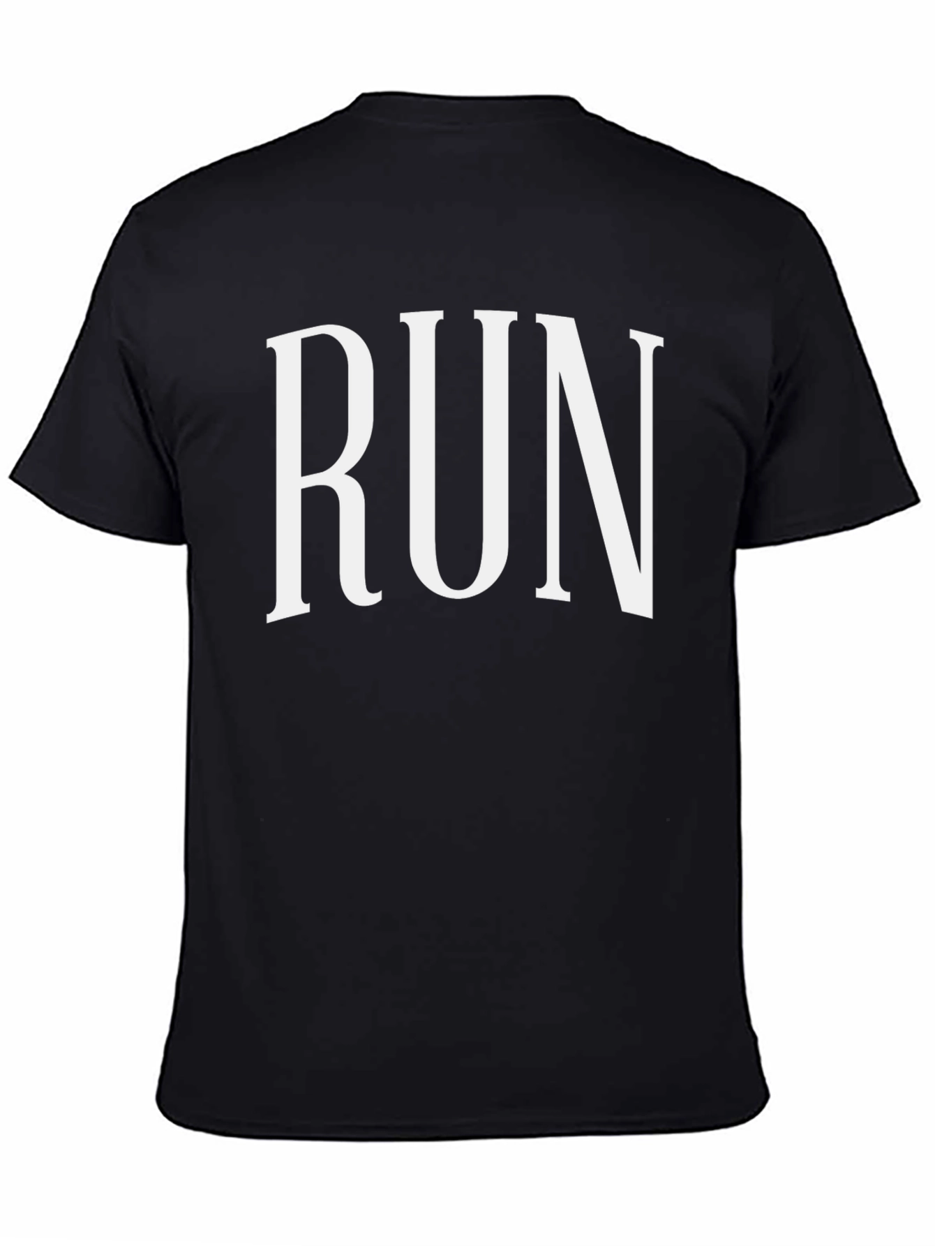 RUN Graphic Tee - Black Cotton Casual Shirt