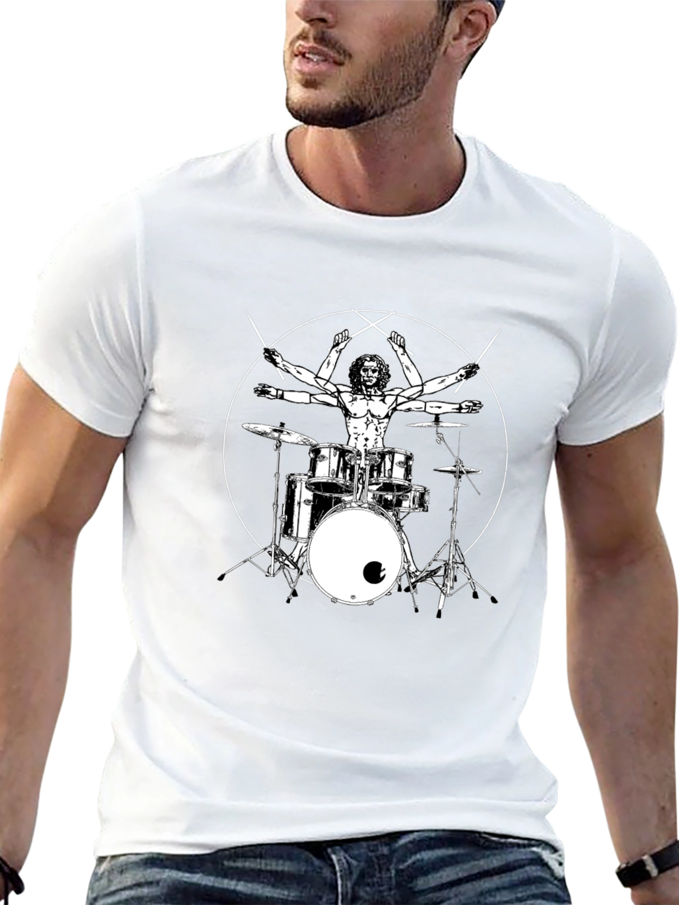 Drummer Anatomy Black T-Shirt