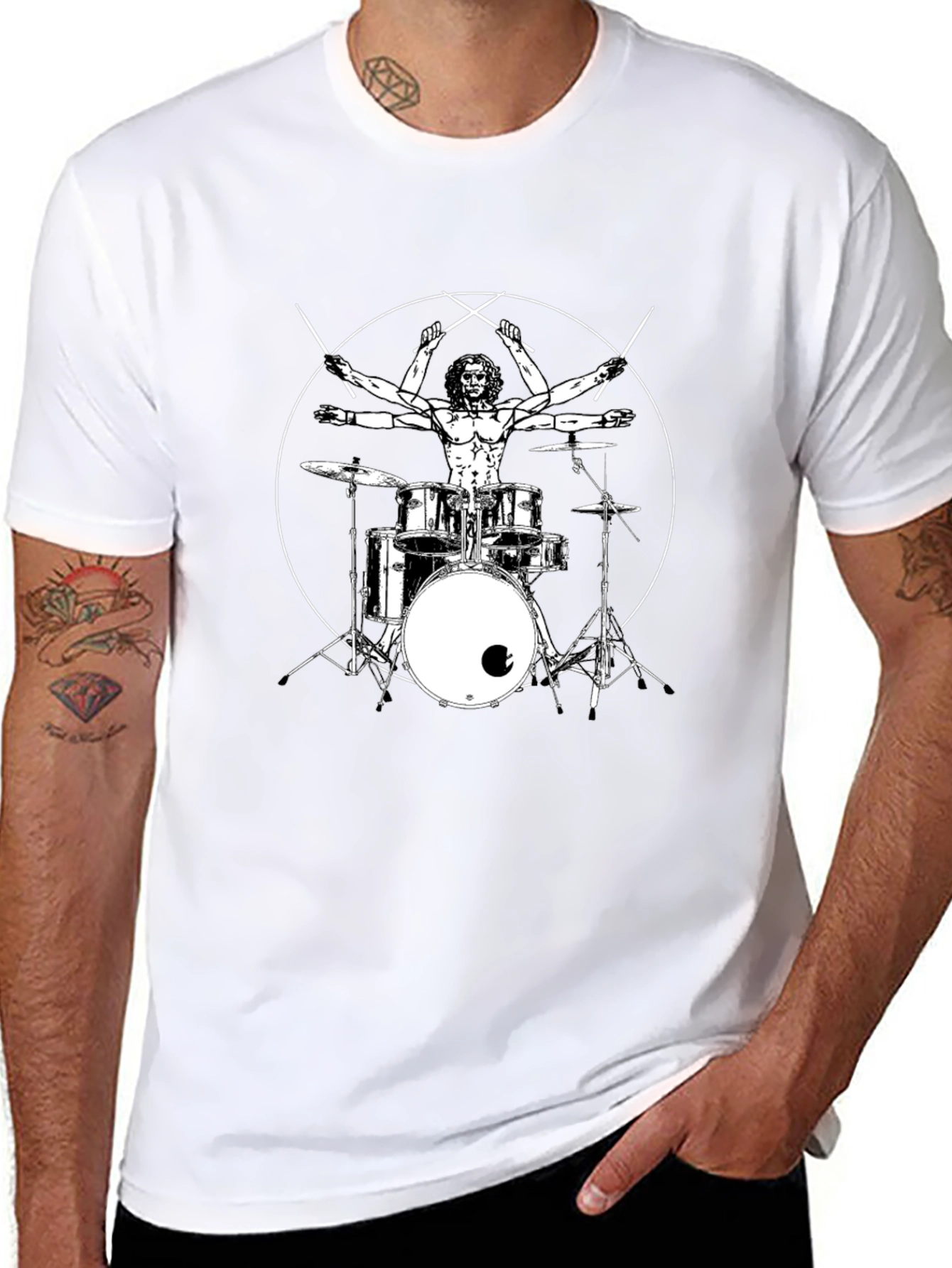 Drummer Anatomy Black T-Shirt
