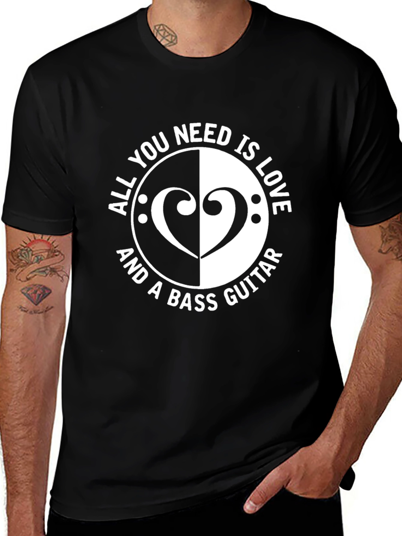 All You Need Is Love & Bass Guitar T-Shirt