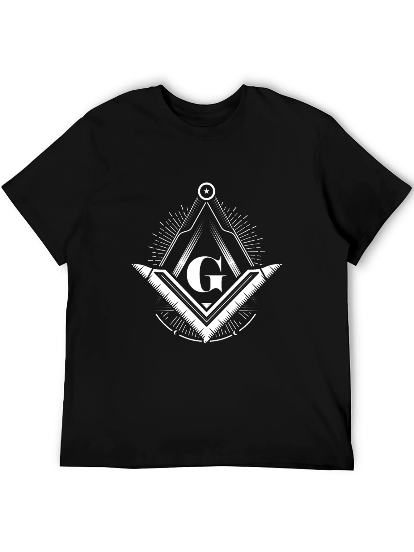 Black Masonic Square and Compass T-Shirt