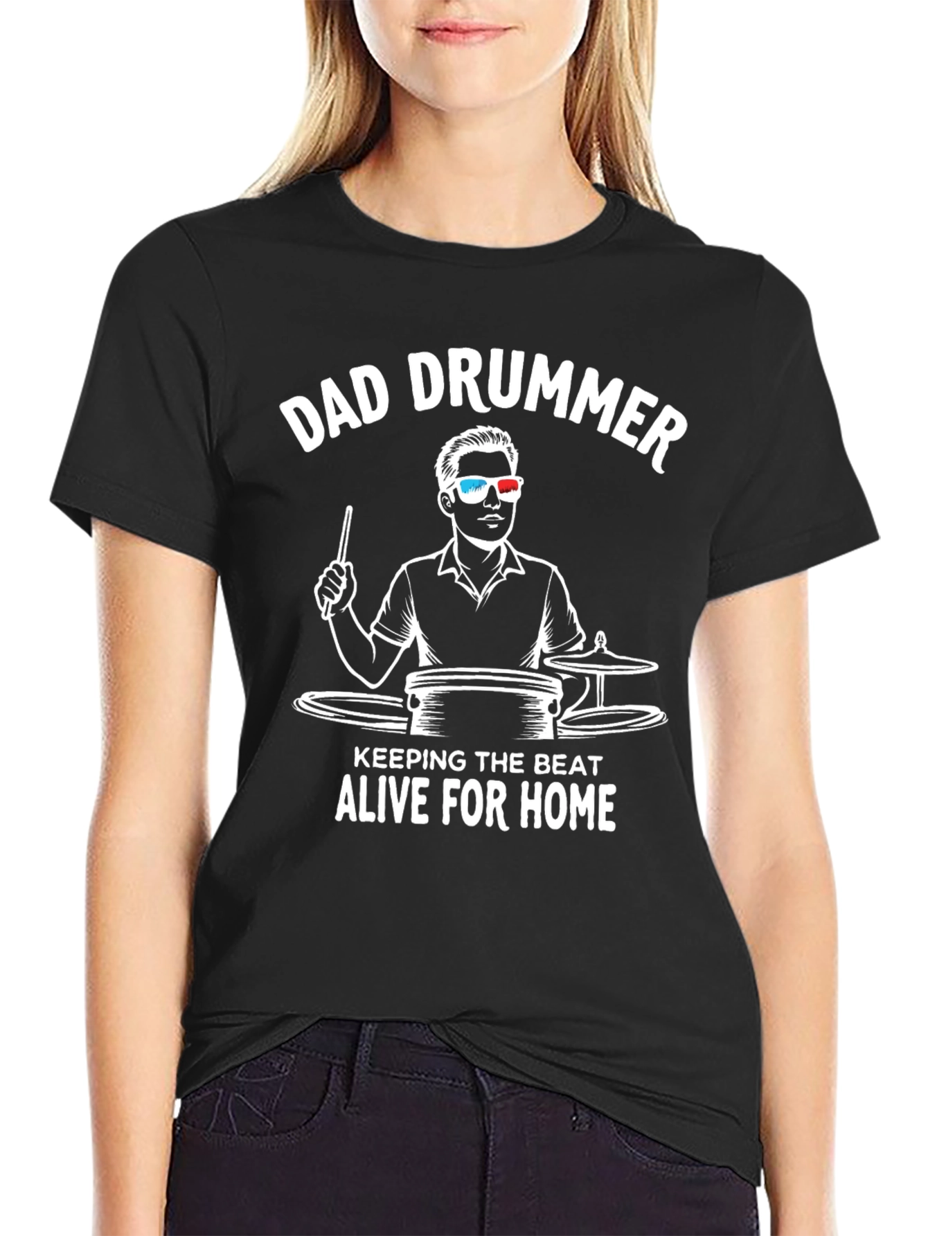 Dad Drummer T-Shirt - Keeping the Beat Alive