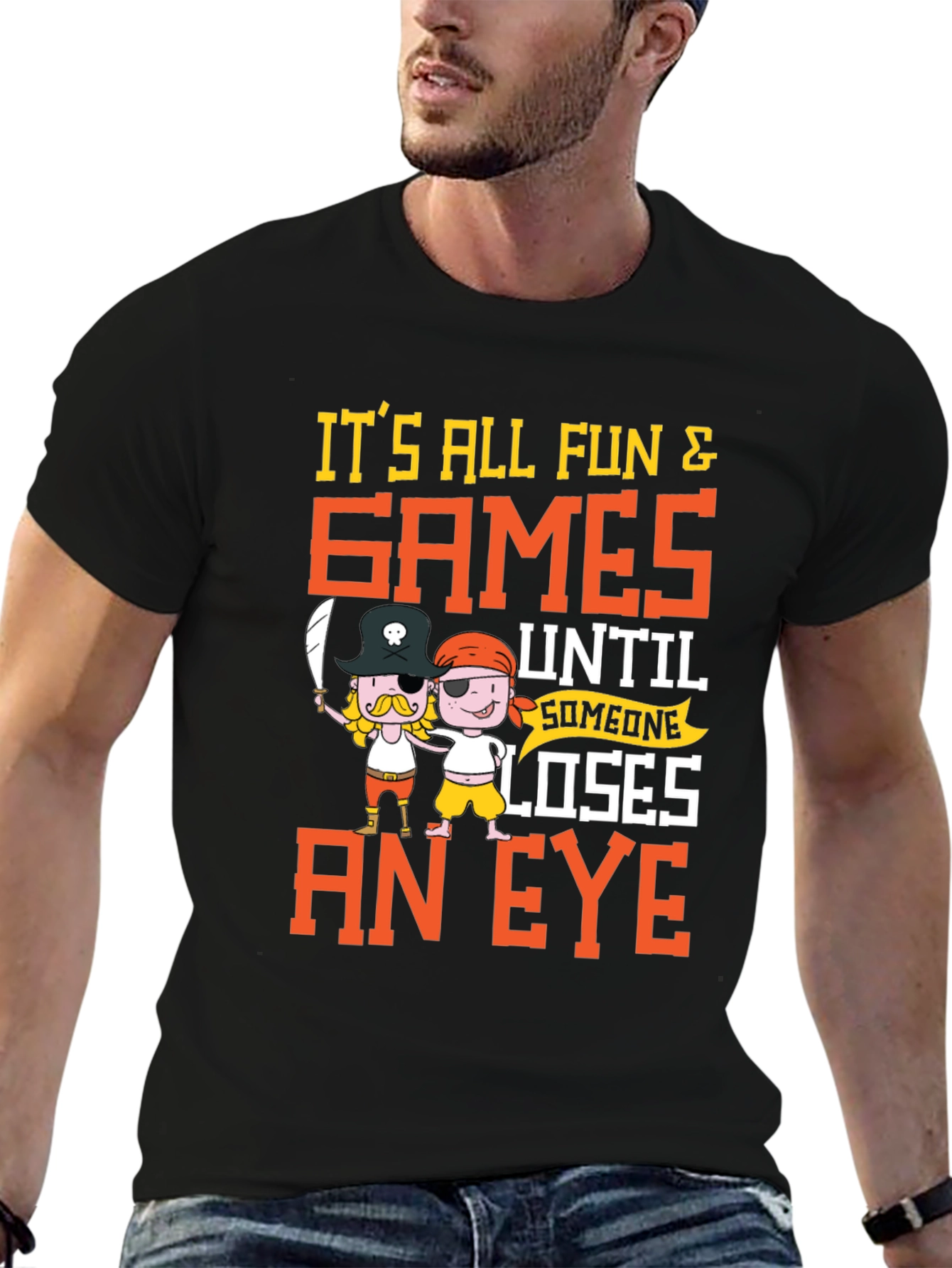 Its All Fun & Games T-Shirt Pirate Cartoon