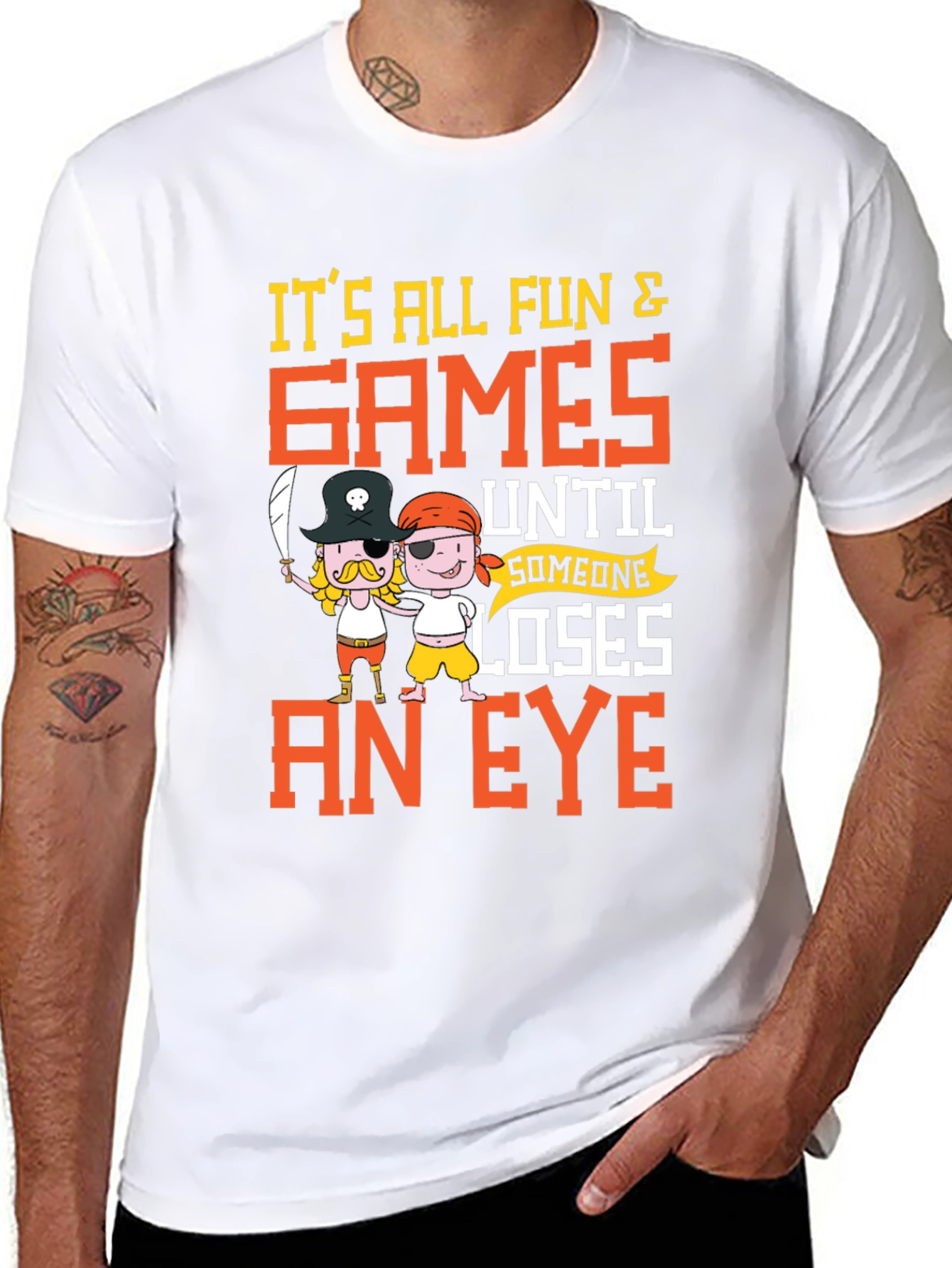 Its All Fun & Games T-Shirt Pirate Cartoon