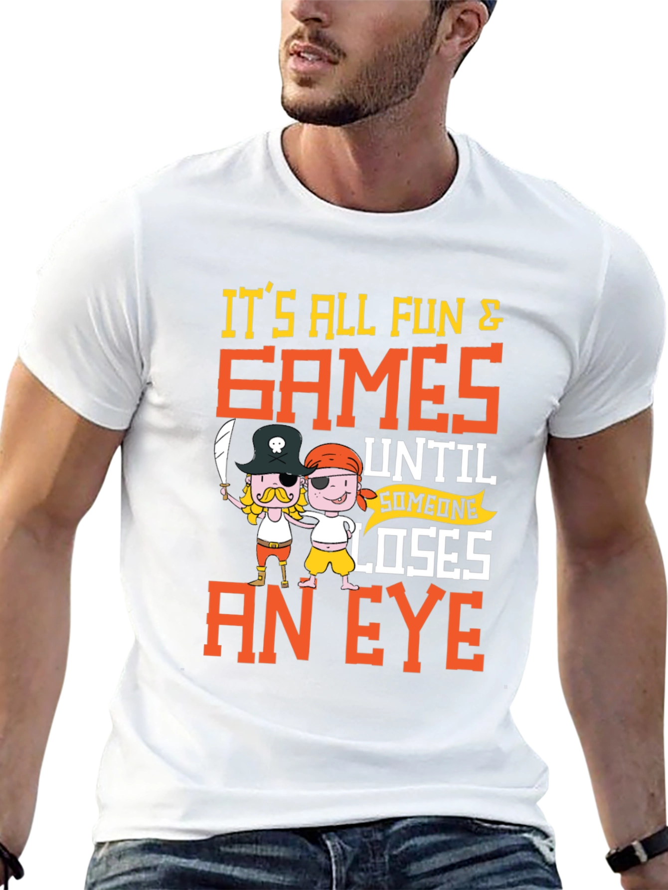 Its All Fun & Games T-Shirt Pirate Cartoon