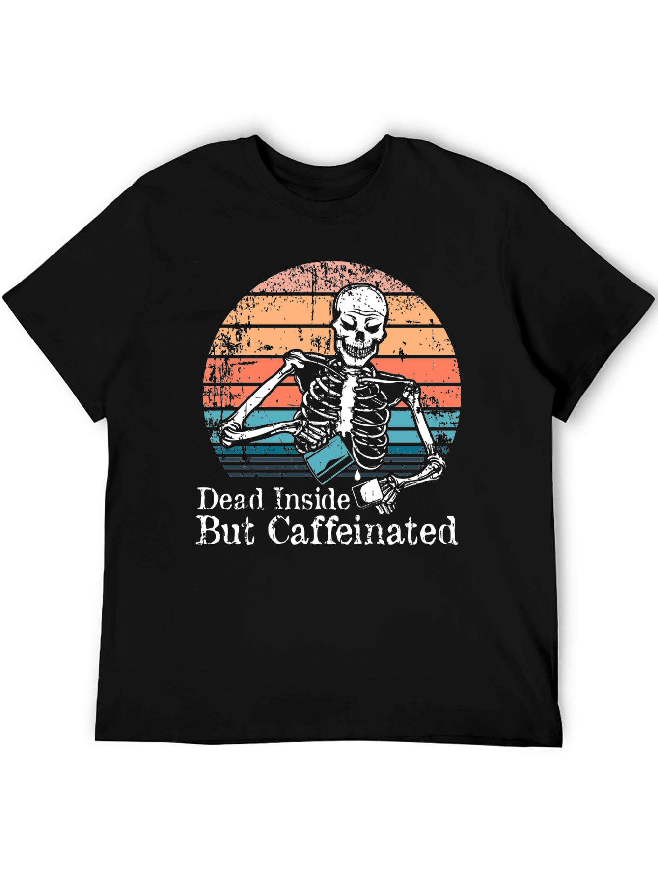 Dead Inside But Caffeinated Skeleton Graphic Tee