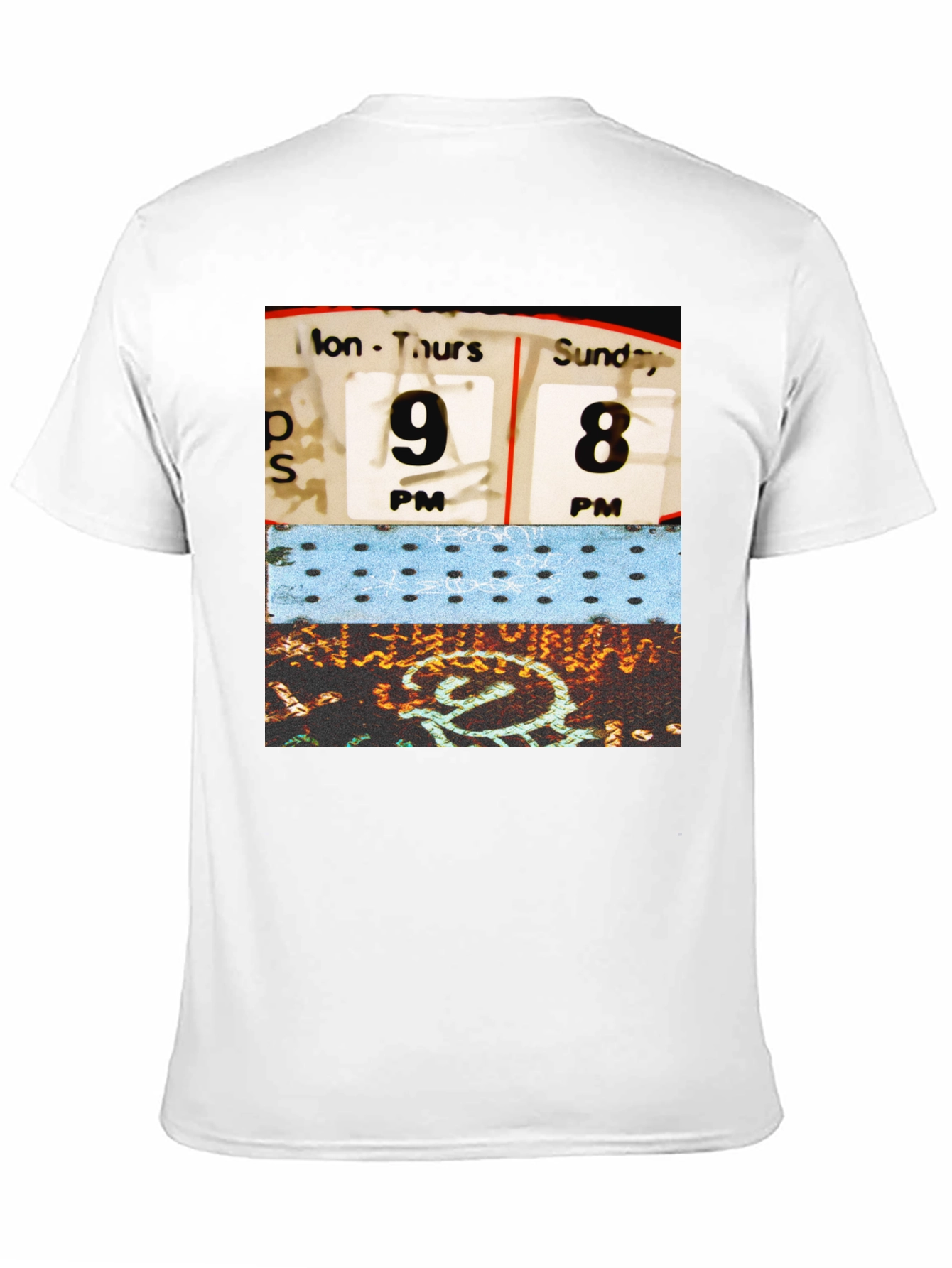 Retro Schedule Graphic Print Black T-Shirt