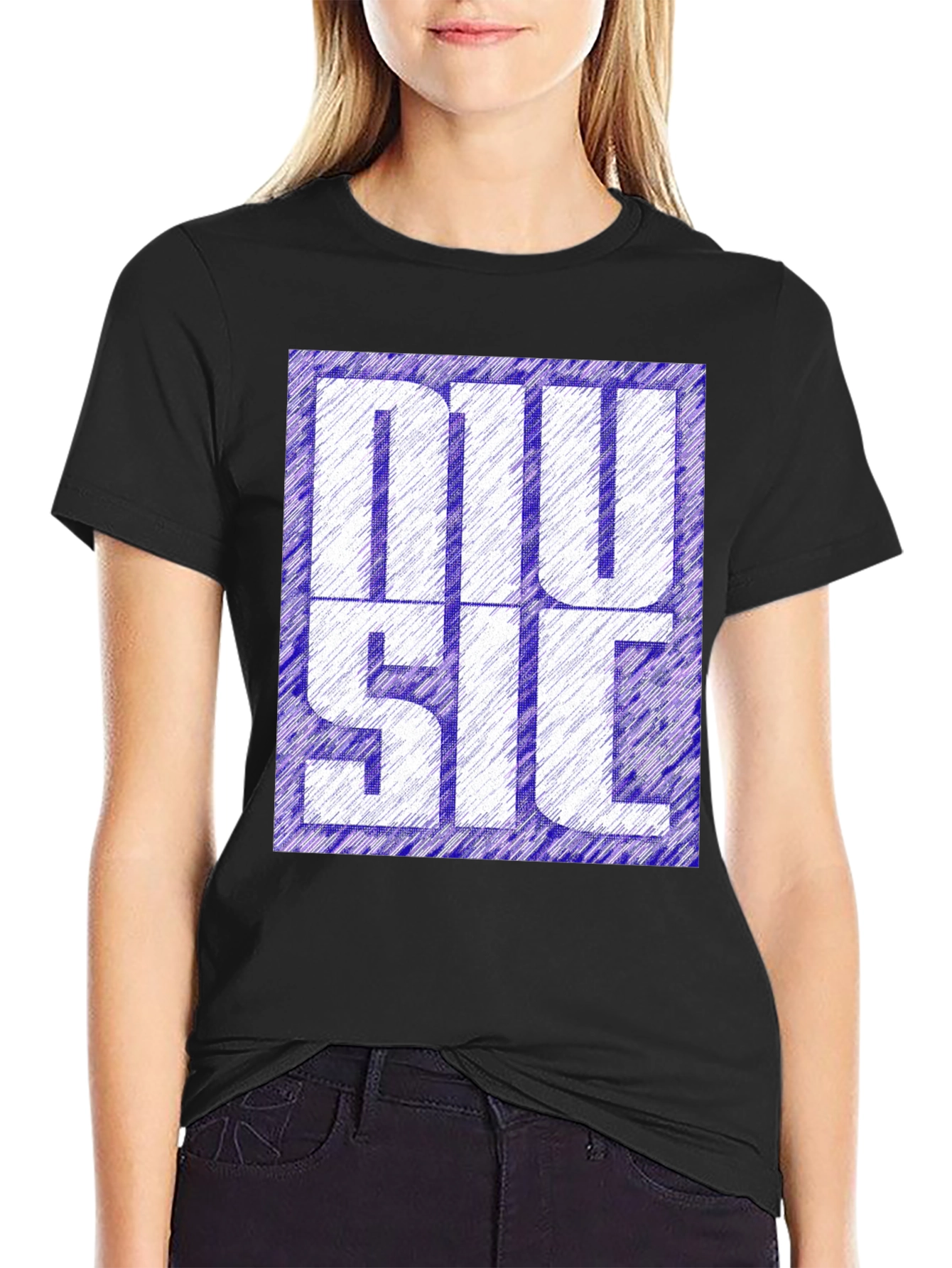 Music Graphic Tee - Stylish Design Black T-Shirt