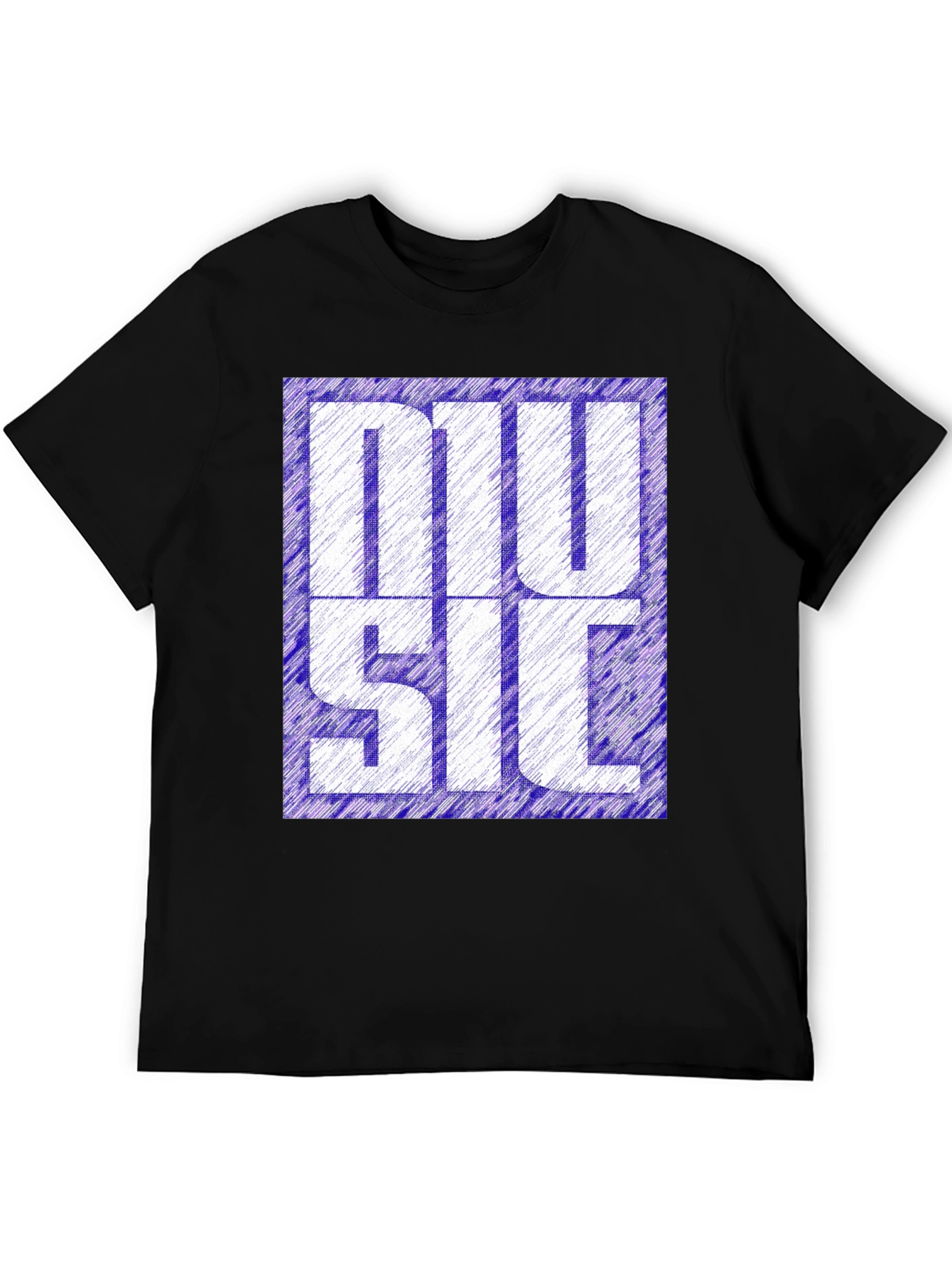 Music Graphic Tee - Stylish Design Black T-Shirt