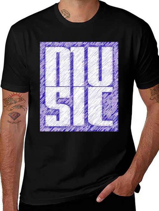 Music Graphic Tee - Stylish Design Black T-Shirt