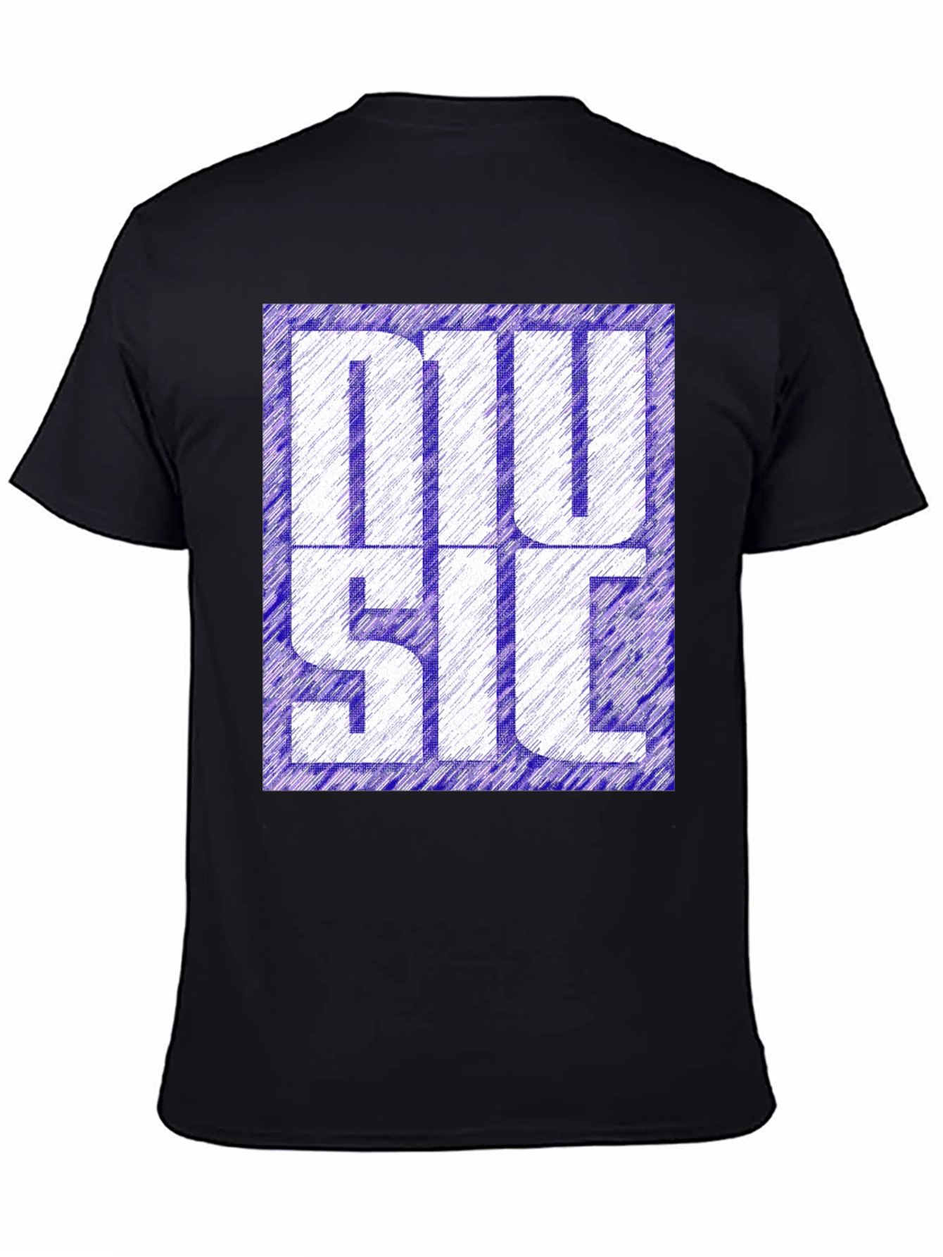 Music Graphic Tee - Stylish Design Black T-Shirt