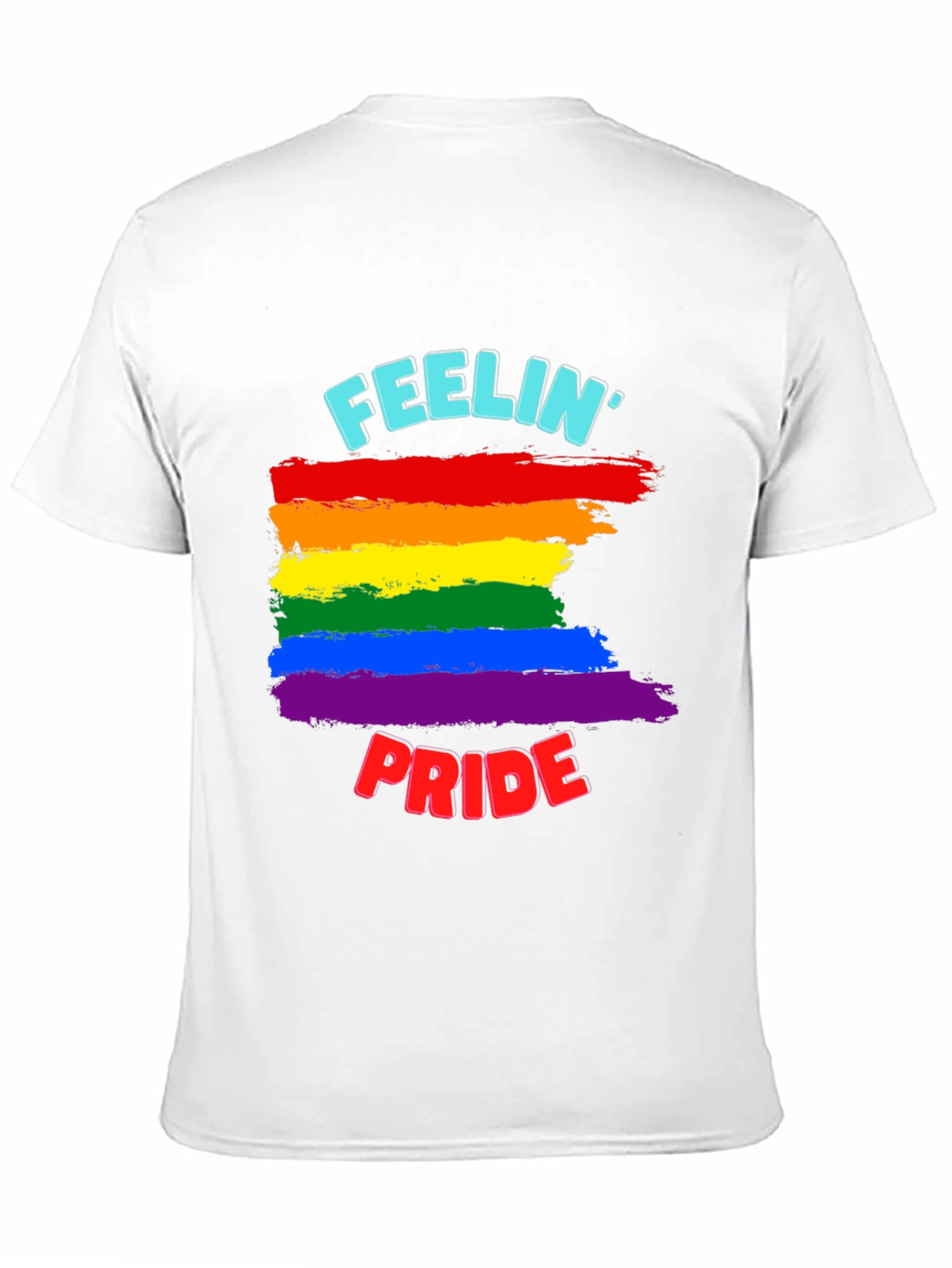 Feelin Pride Rainbow Stripe Graphic Tee