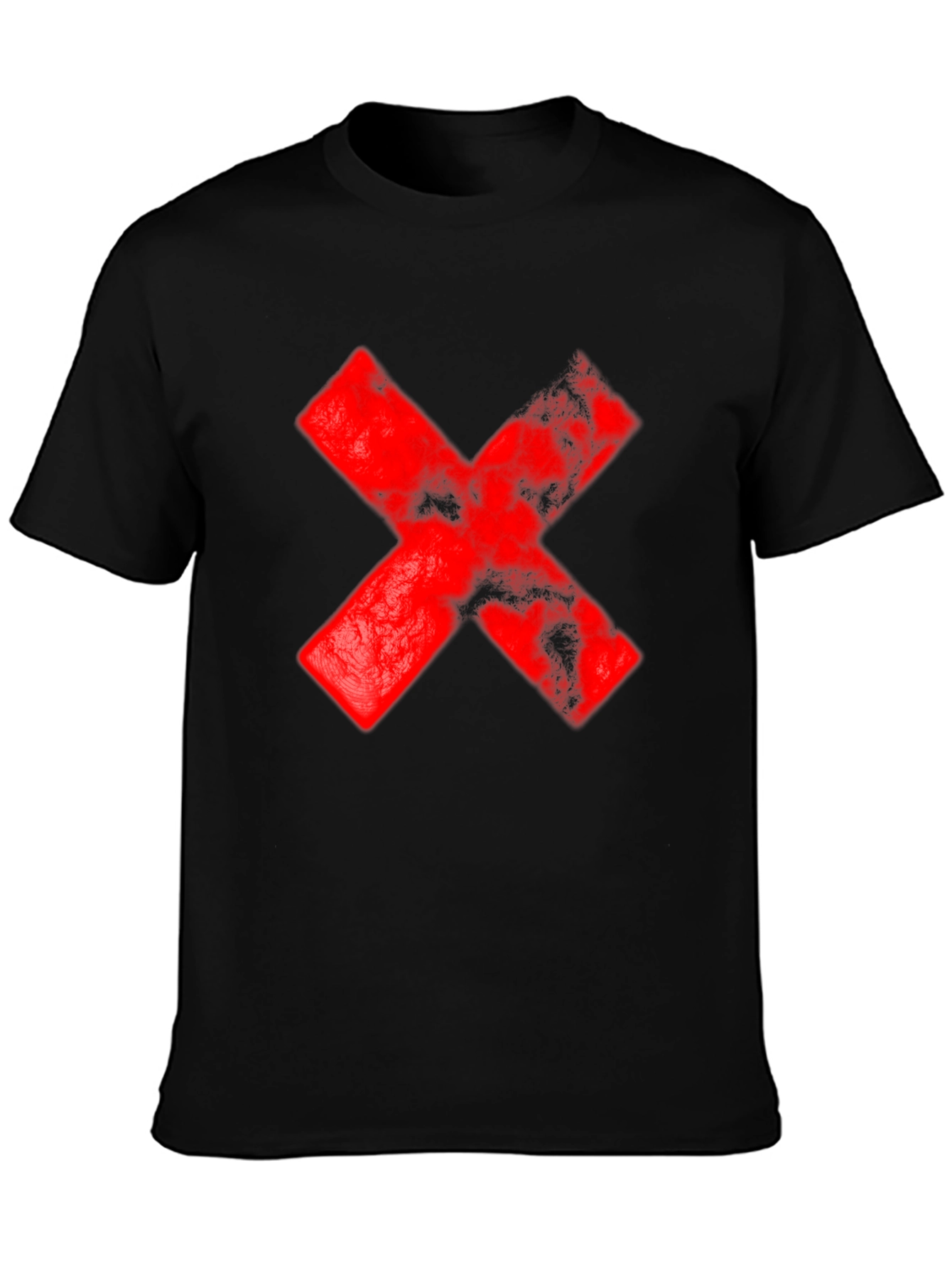 Red X Graphic Black T-Shirt