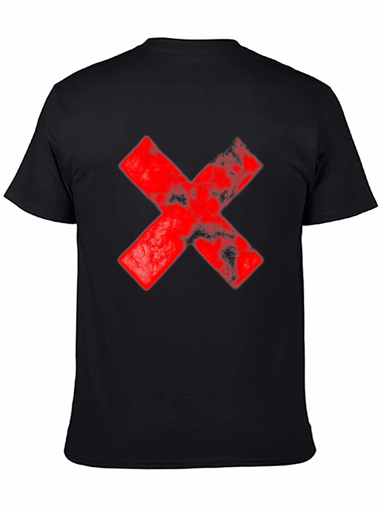 Red X Graphic Black T-Shirt