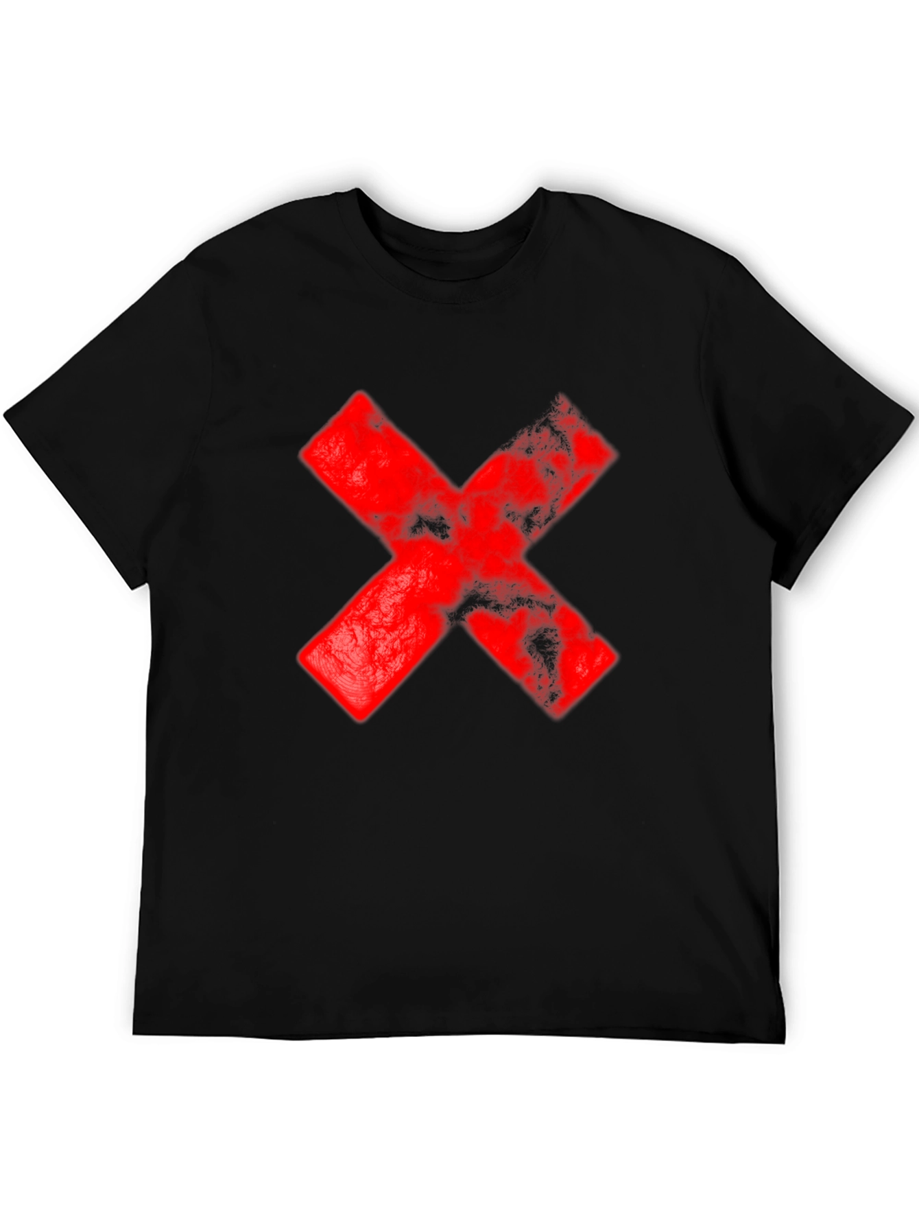 Red X Graphic Black T-Shirt