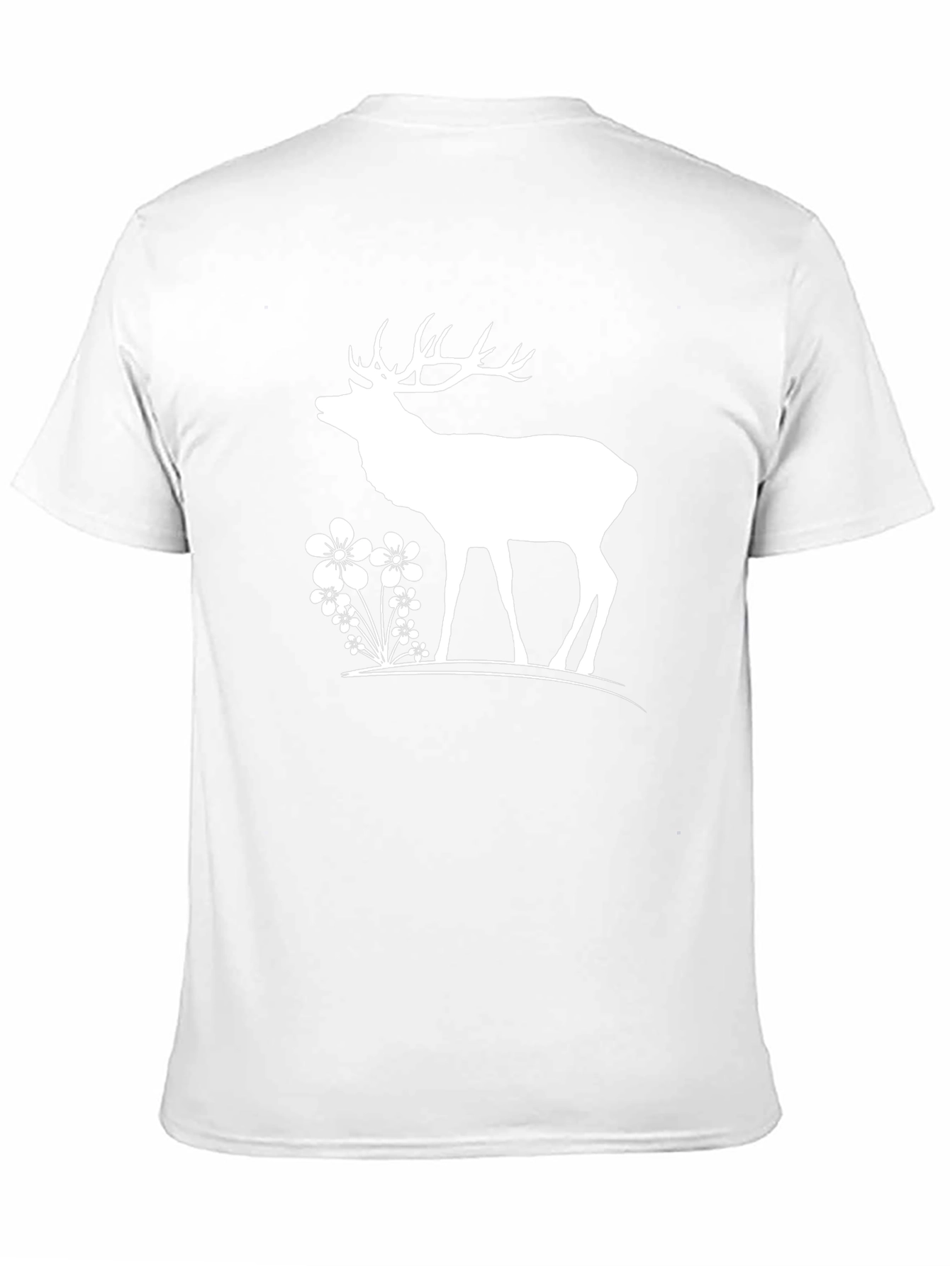 Deer & Flowers Graphic T-Shirt - Black