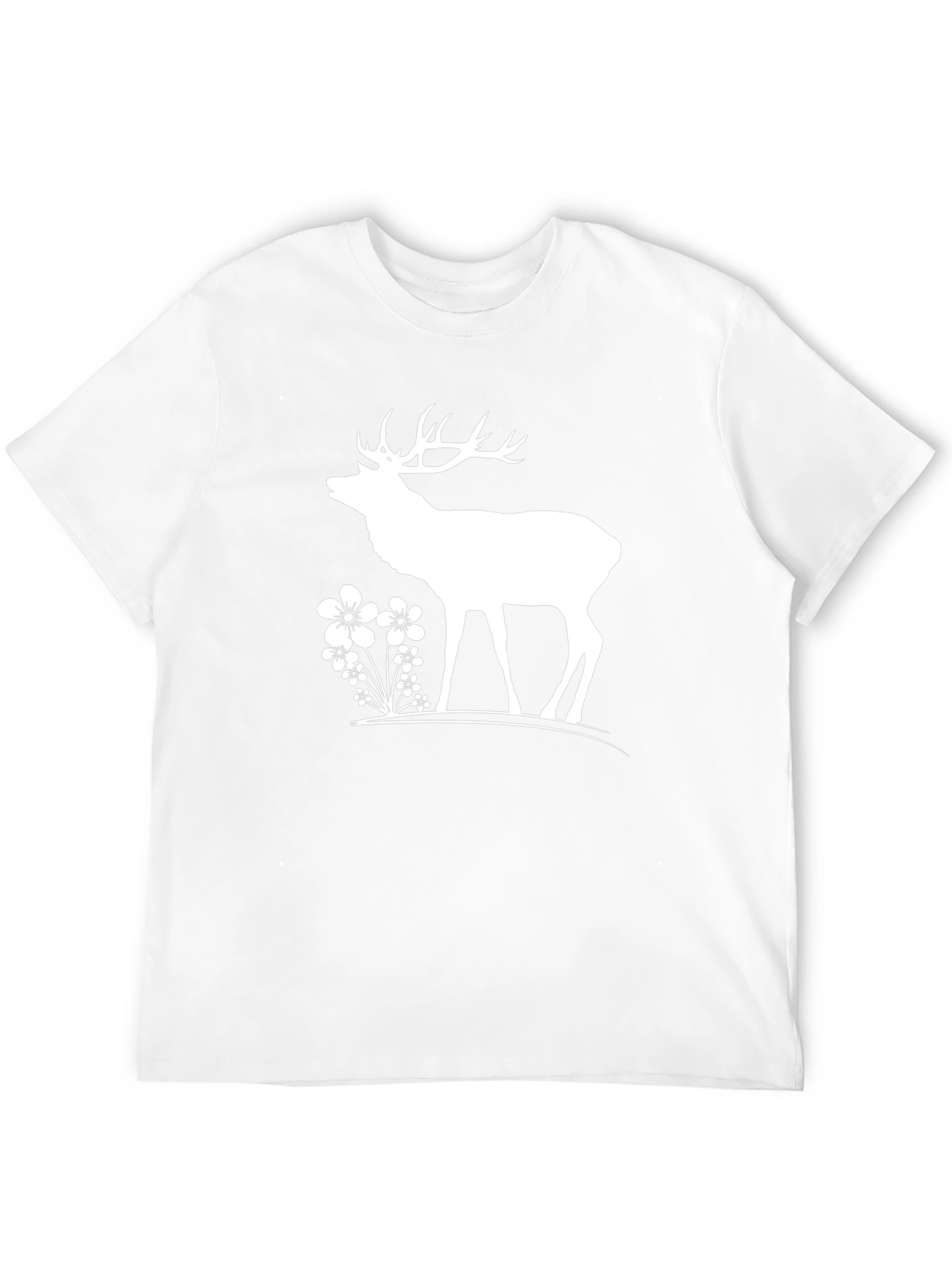 Deer & Flowers Graphic T-Shirt - Black