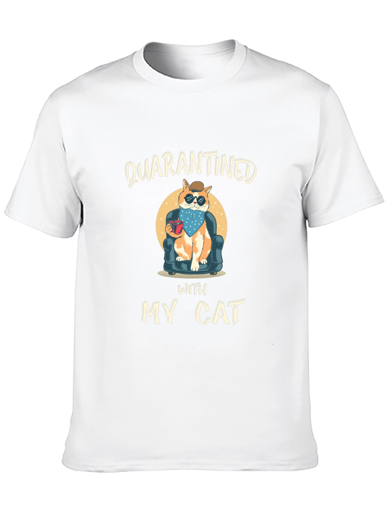 Quarantined With My Cat Black T-Shirt
