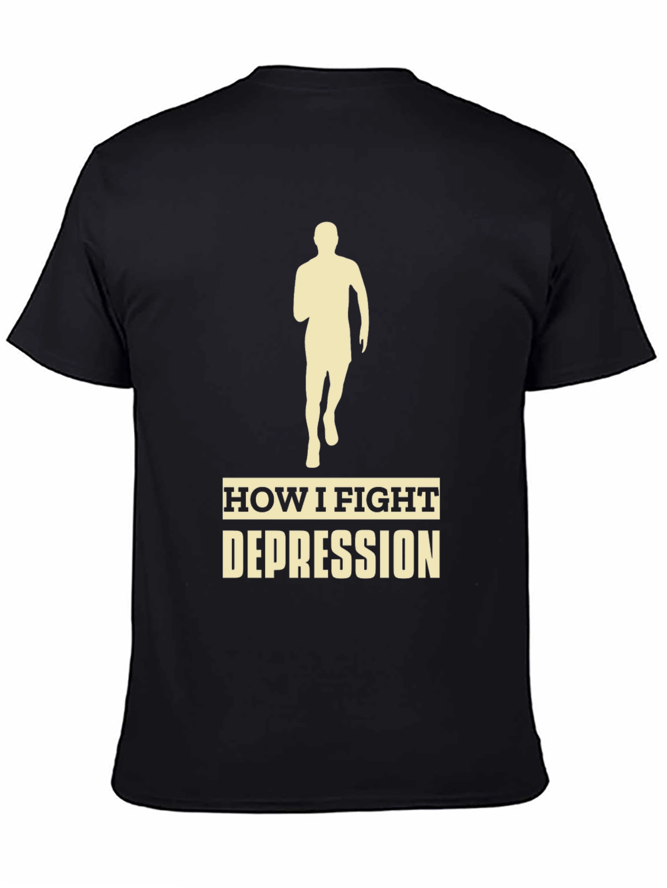 Fight Depression Tee - Running Silhouette Motivation Shirt