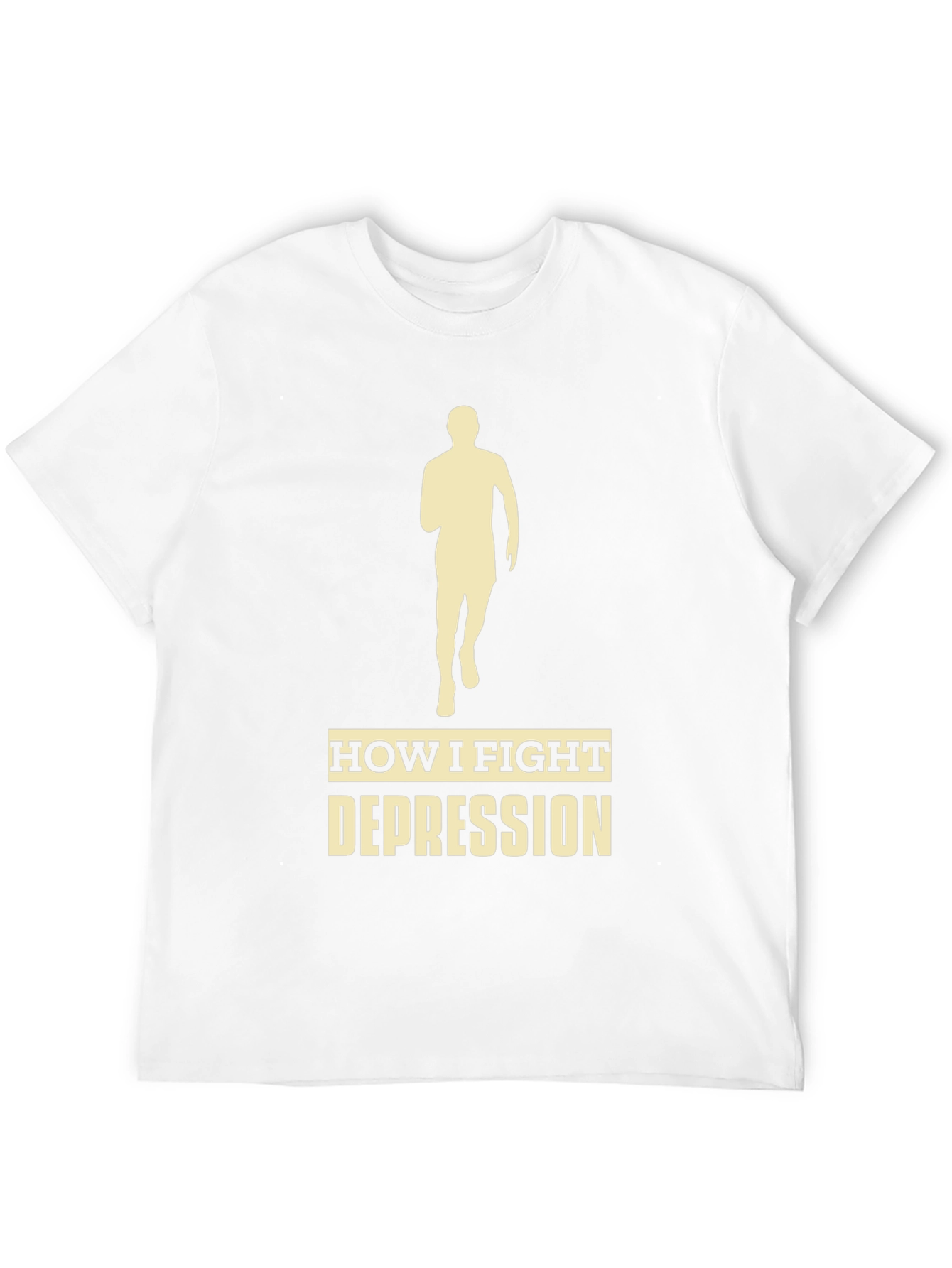 Fight Depression Tee - Running Silhouette Motivation Shirt