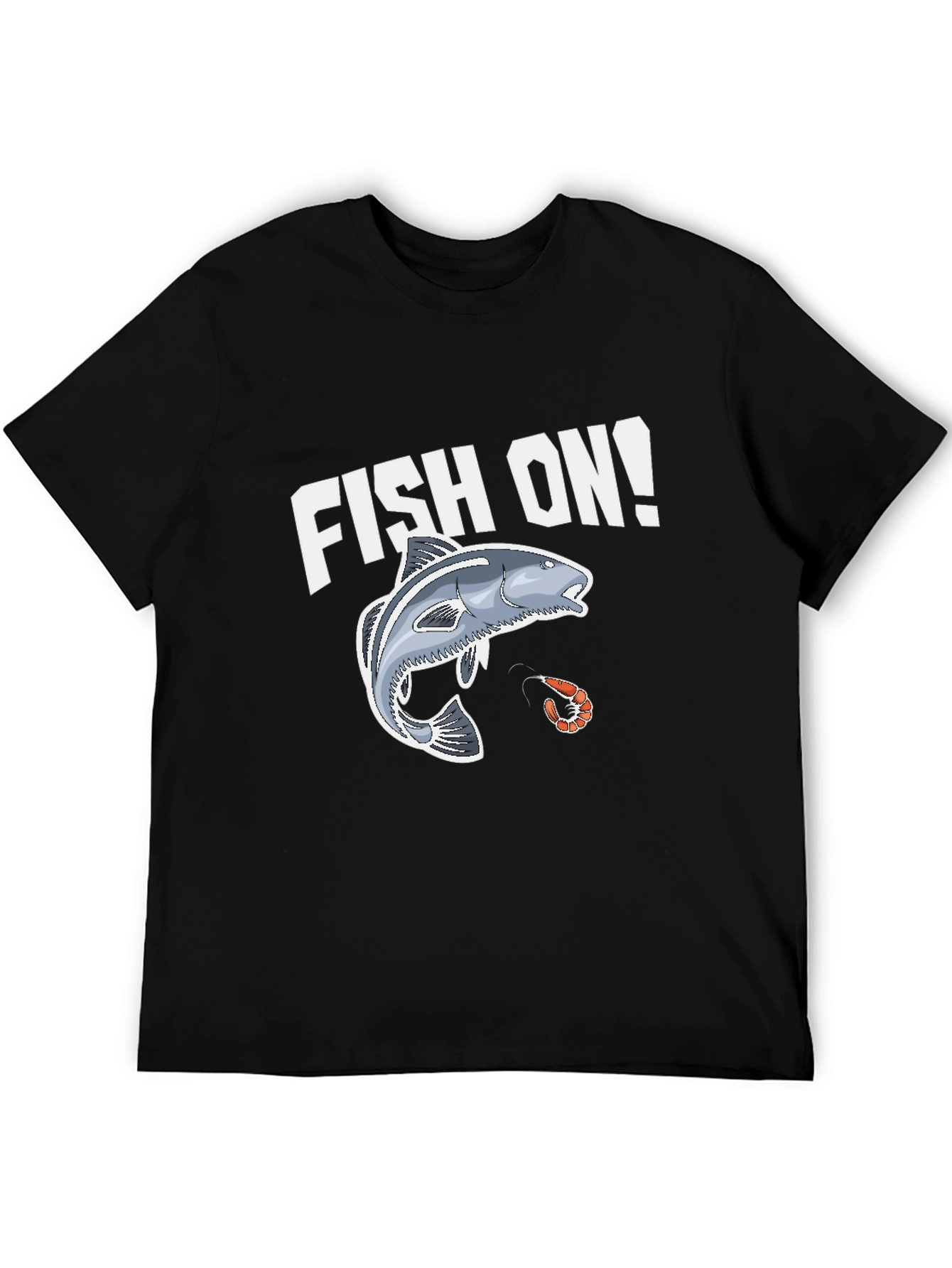 Fish On! Graphic Print Black T-Shirt
