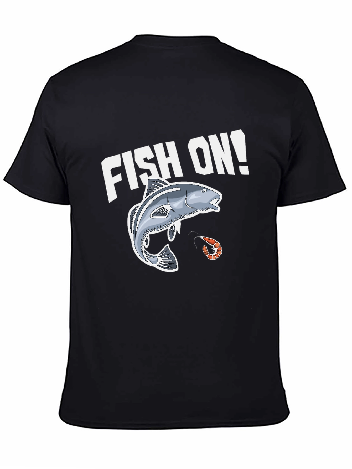 Fish On! Graphic Print Black T-Shirt