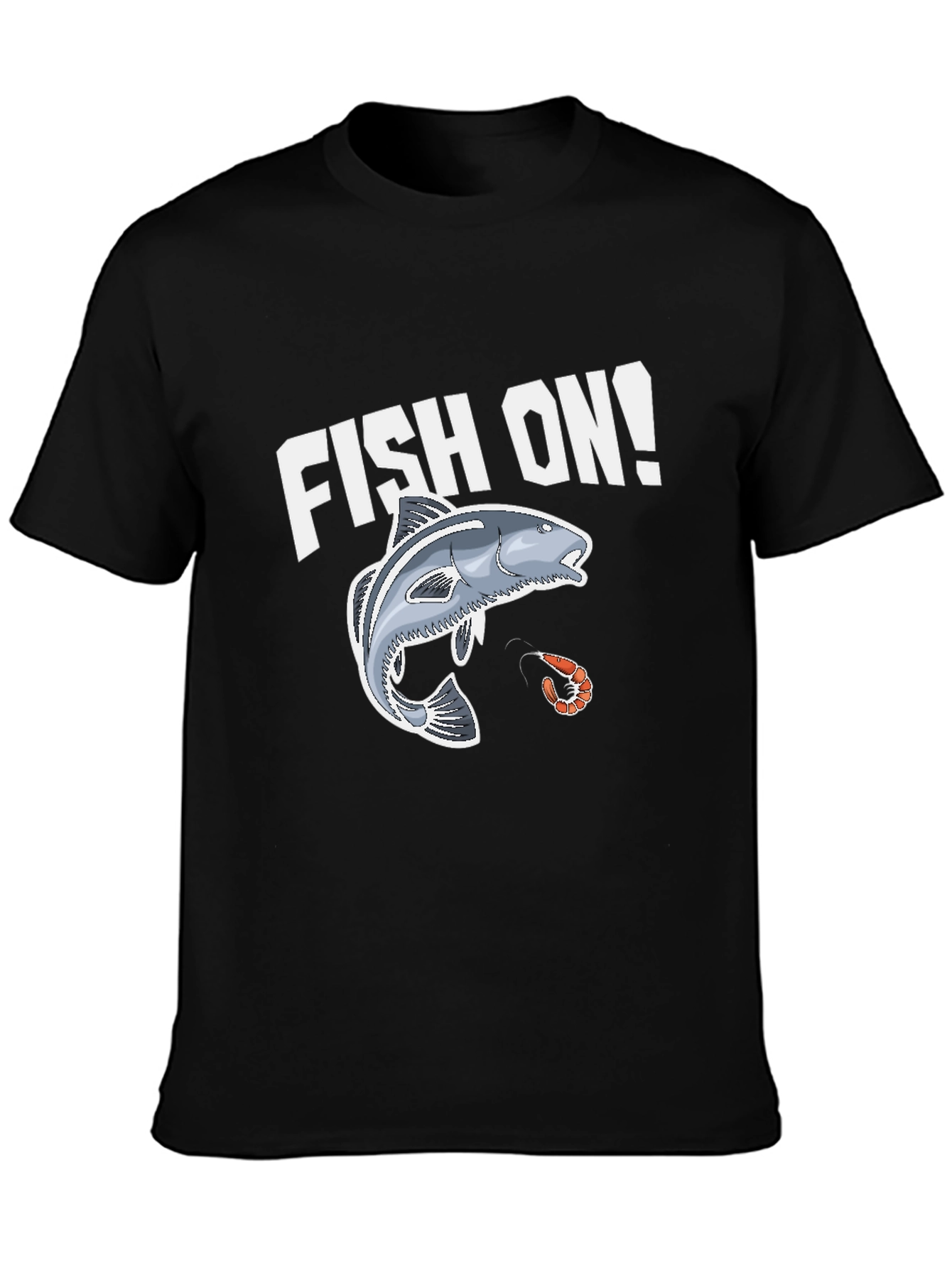 Fish On! Graphic Print Black T-Shirt