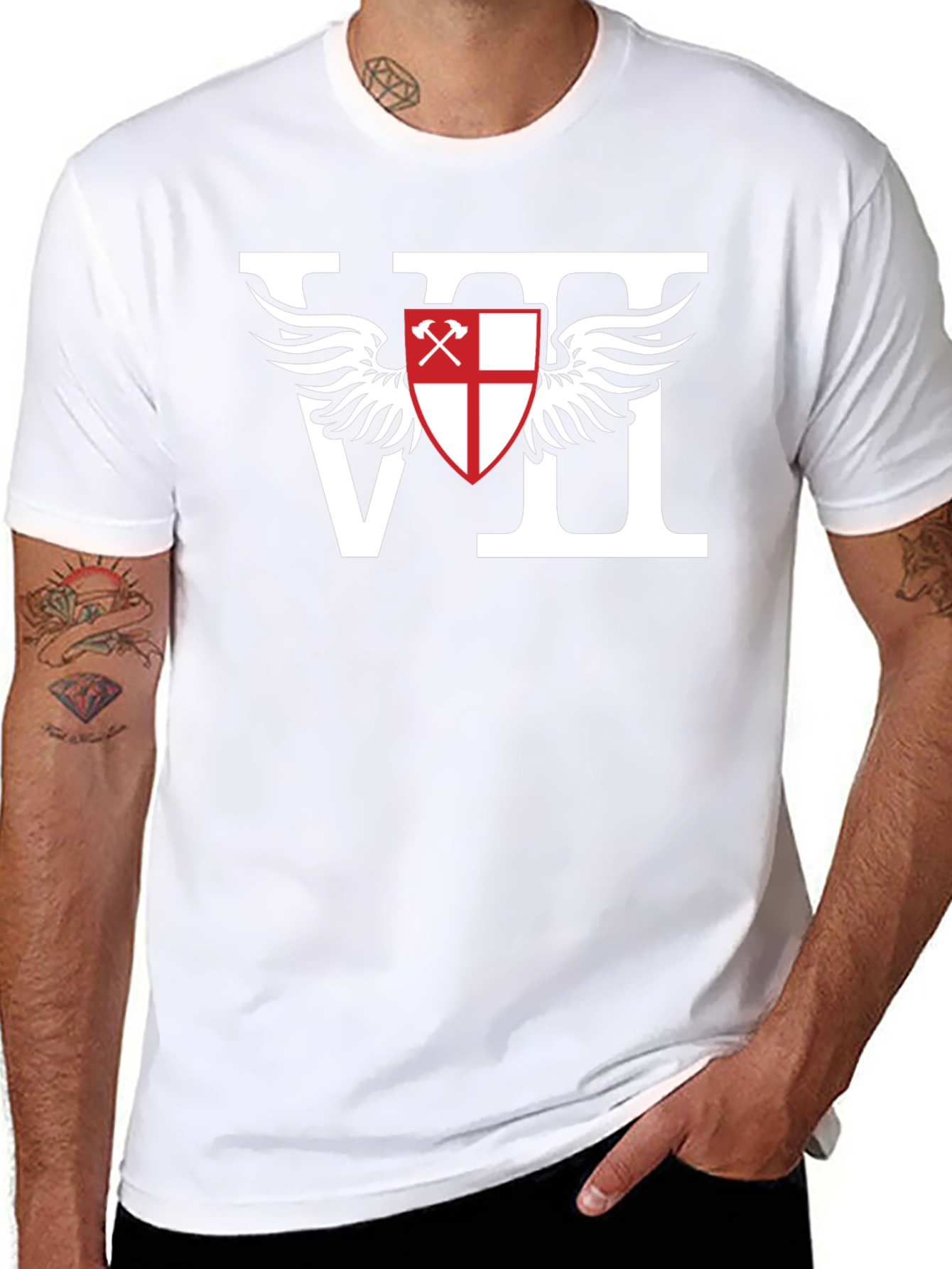 VII Shield Wings Graphic T-Shirt - Bold Design