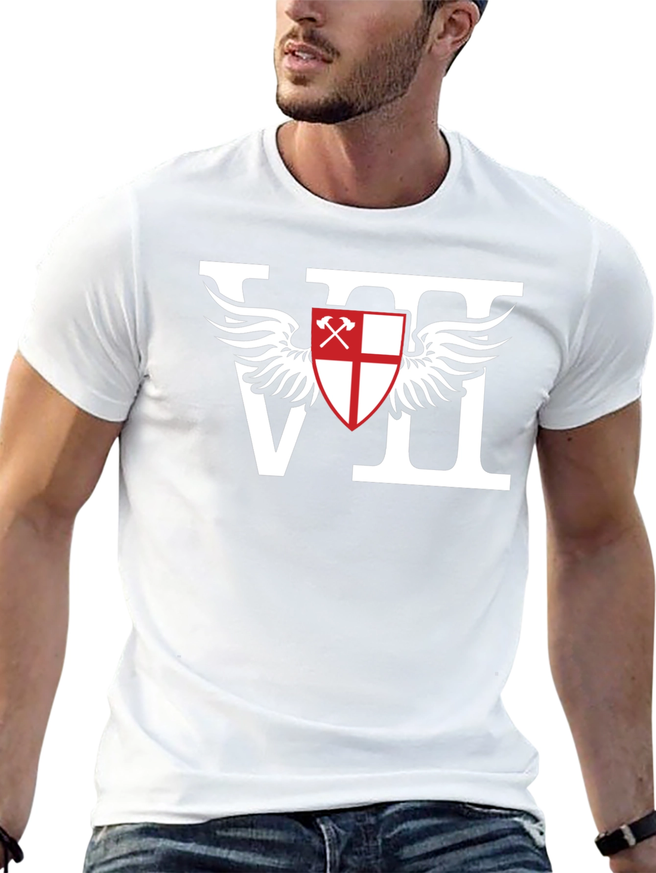 VII Shield Wings Graphic T-Shirt - Bold Design