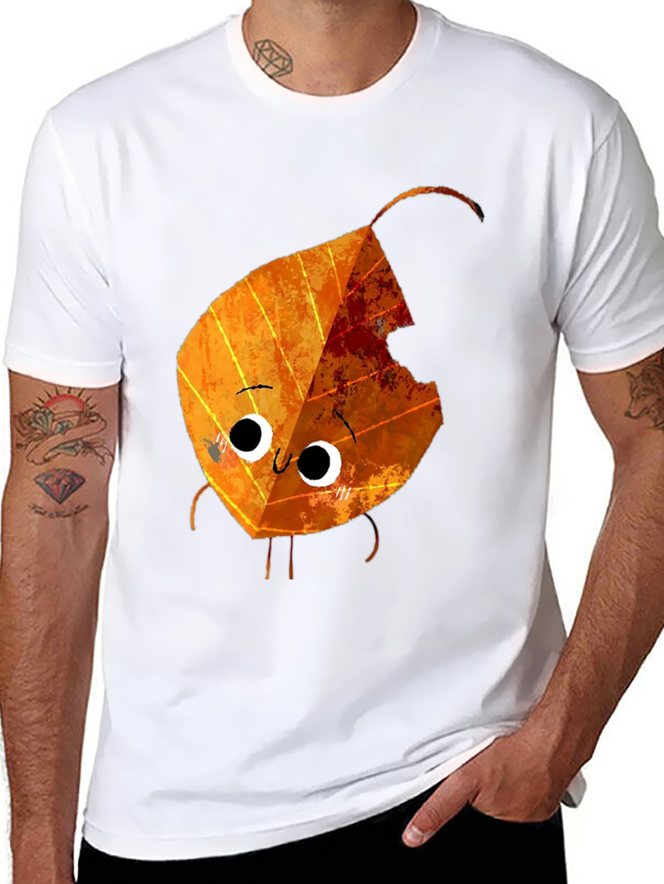 Cartoon Autumn Leaf Graphic Tee
